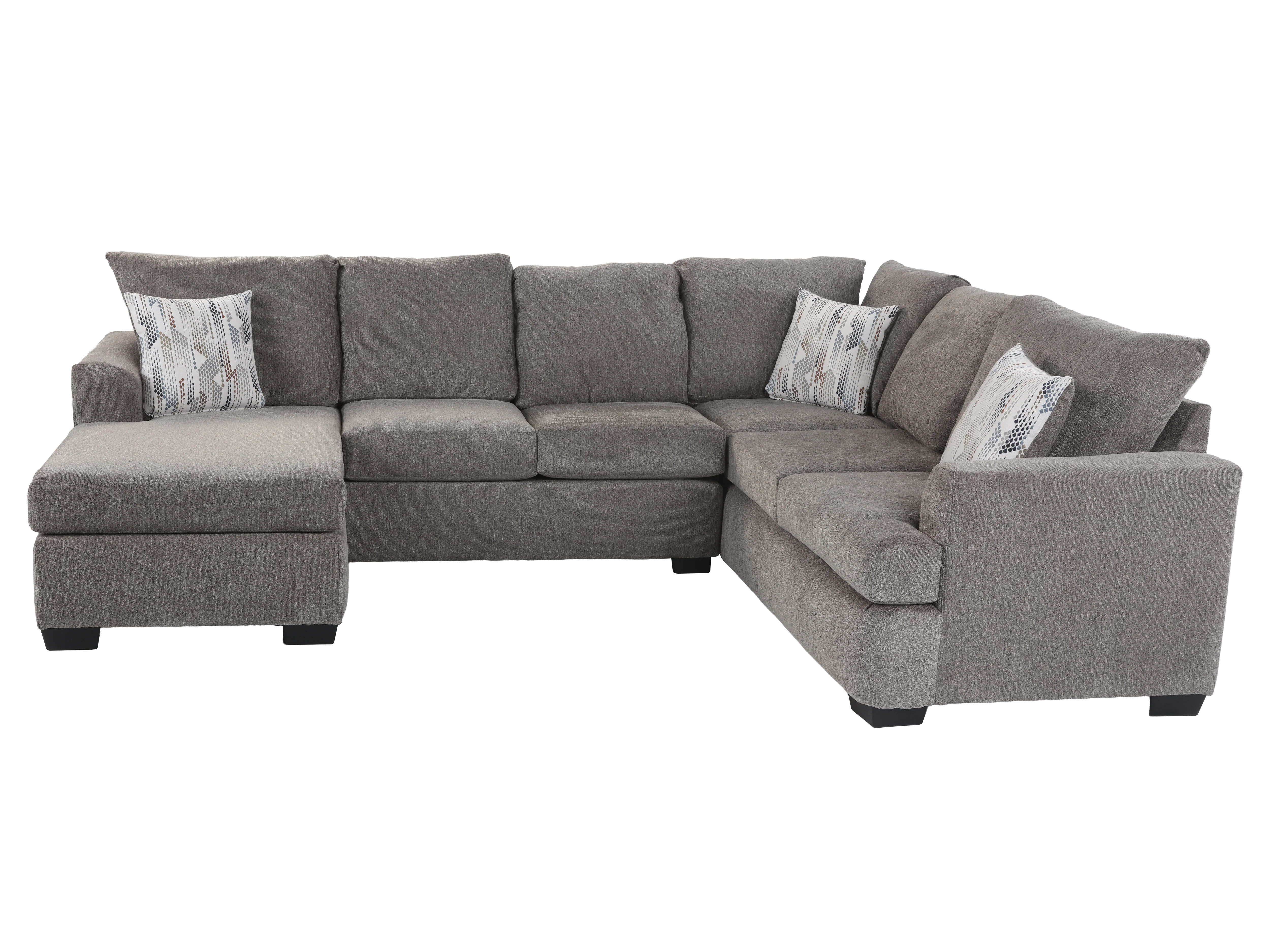 Logan Nickel Grey Sectional Sofa with Chaise