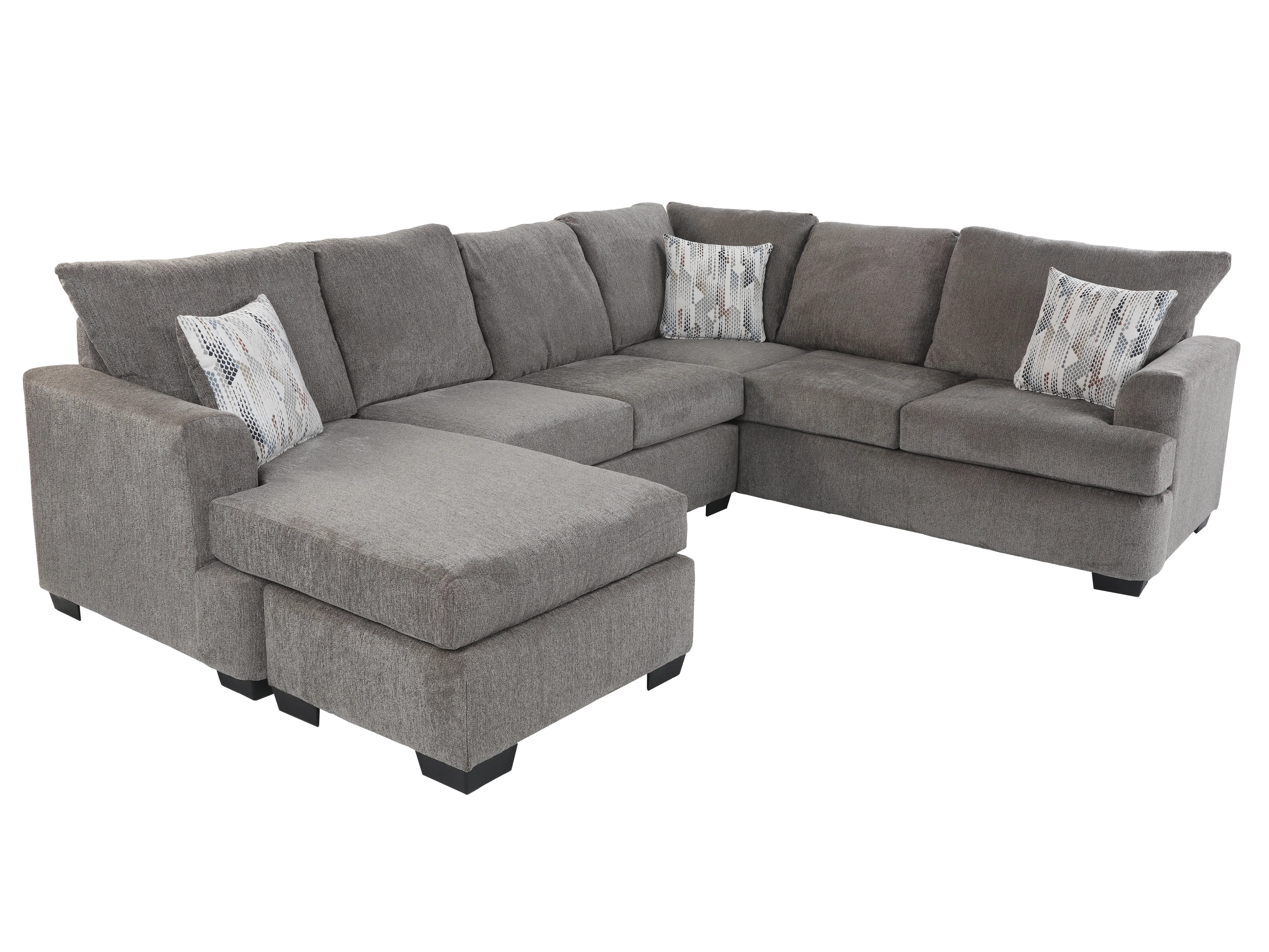 Logan Nickel Grey Sectional Sofa with Chaise