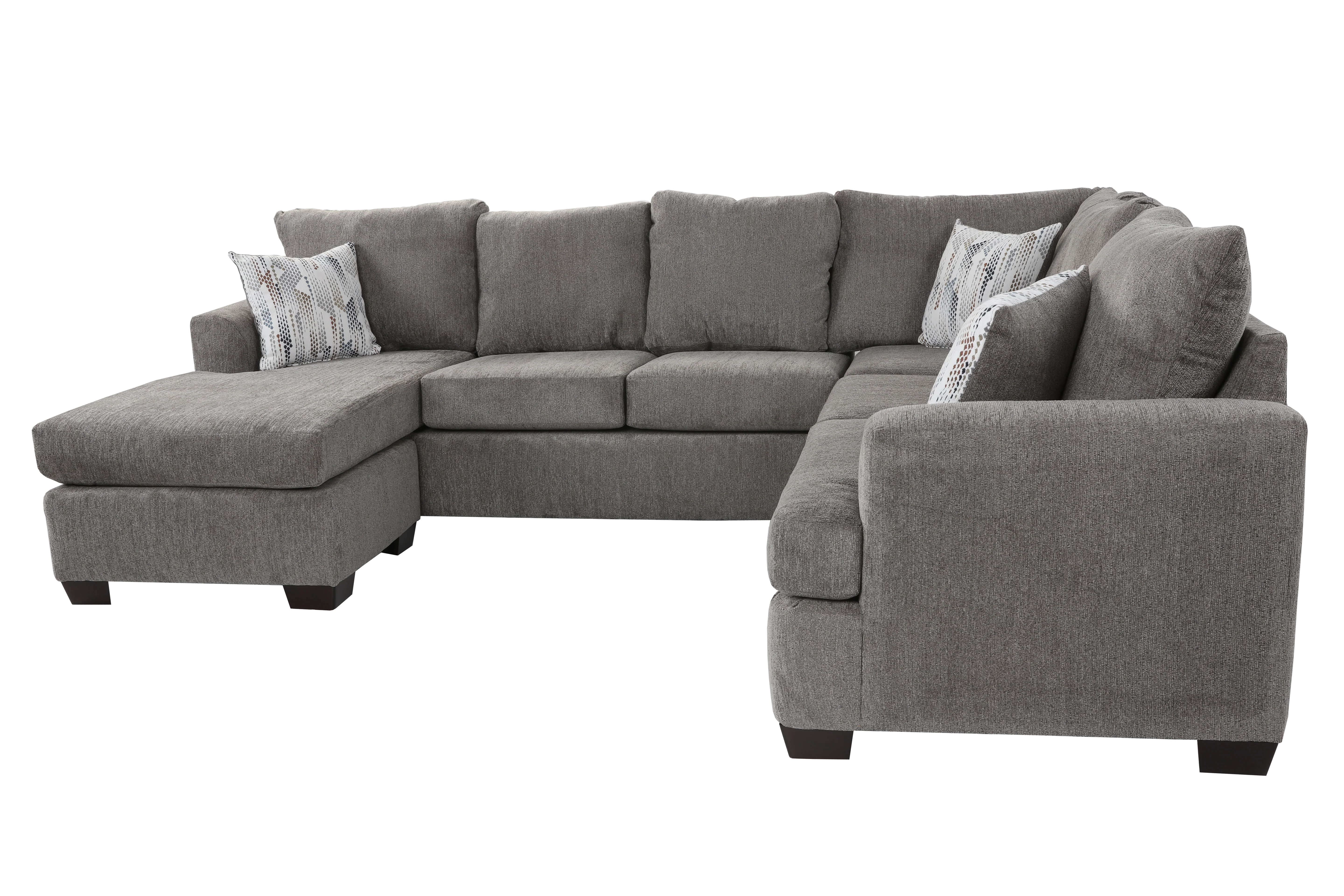 Logan Nickel Grey Sectional Sofa with Chaise
