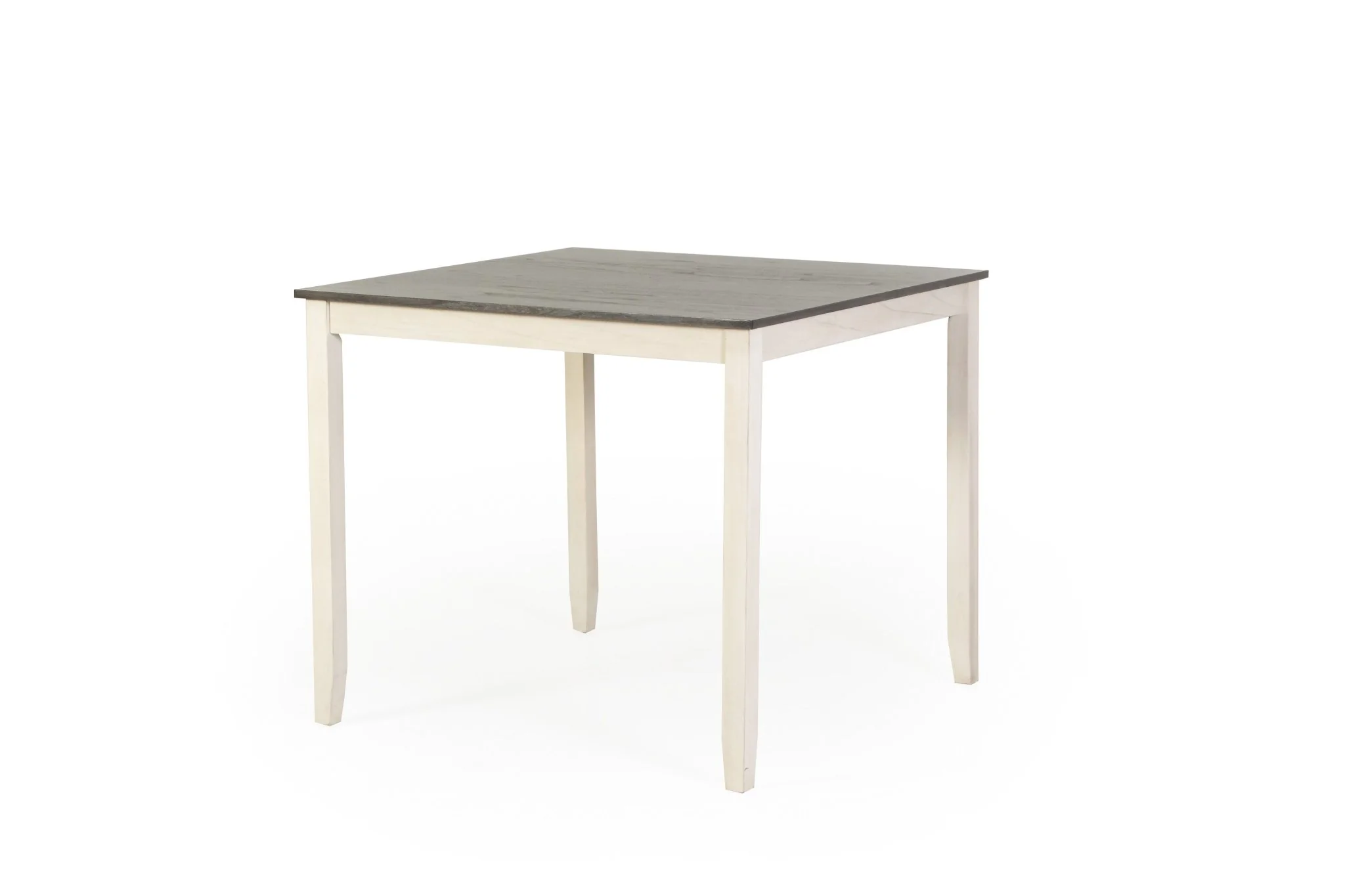White-Gray 5-Piece Counter-Height Dining Set - Square Table & 4 Stools