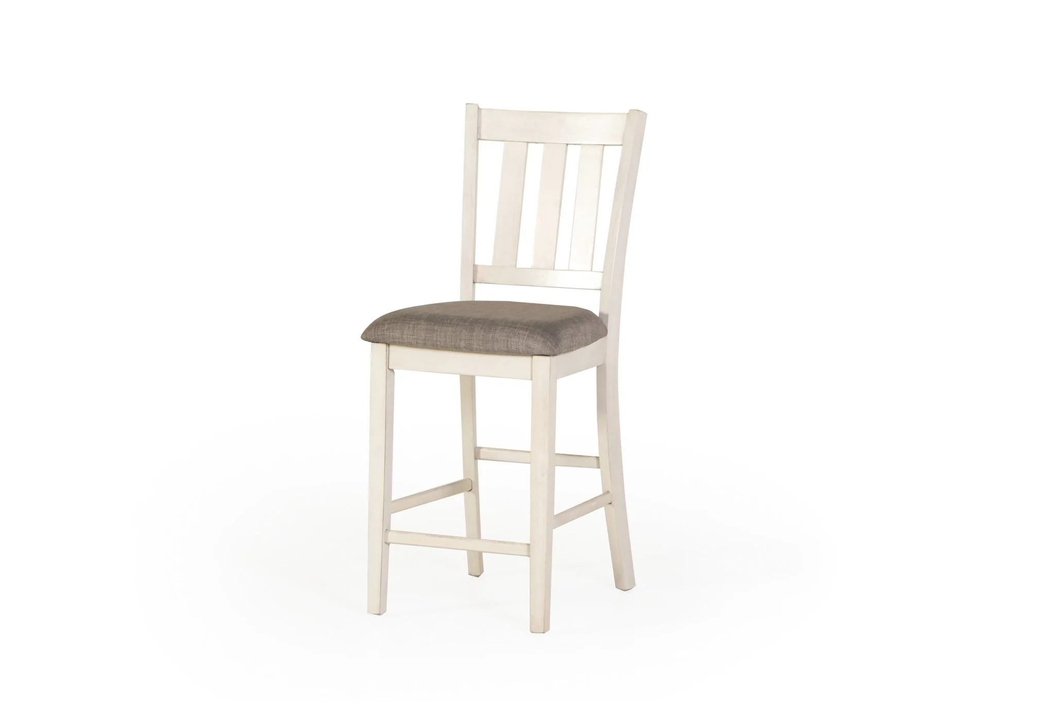 White-Gray 5-Piece Counter-Height Dining Set - Square Table & 4 Stools