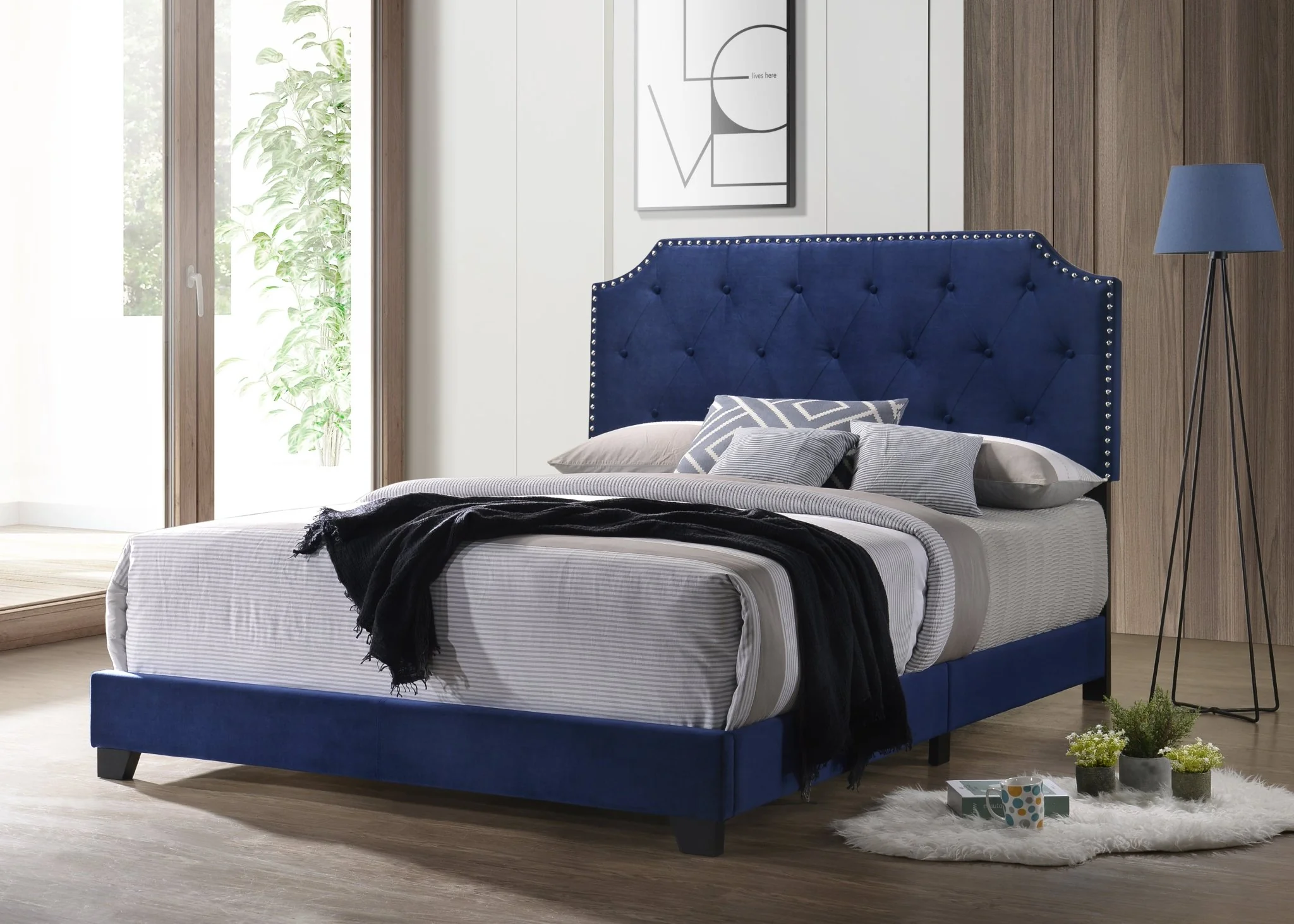 101-navy-blue-tufted-headboard-low-profile-panel-bed-2.webp Navy Blue Tufted Headboard Low Profile Panel Bed