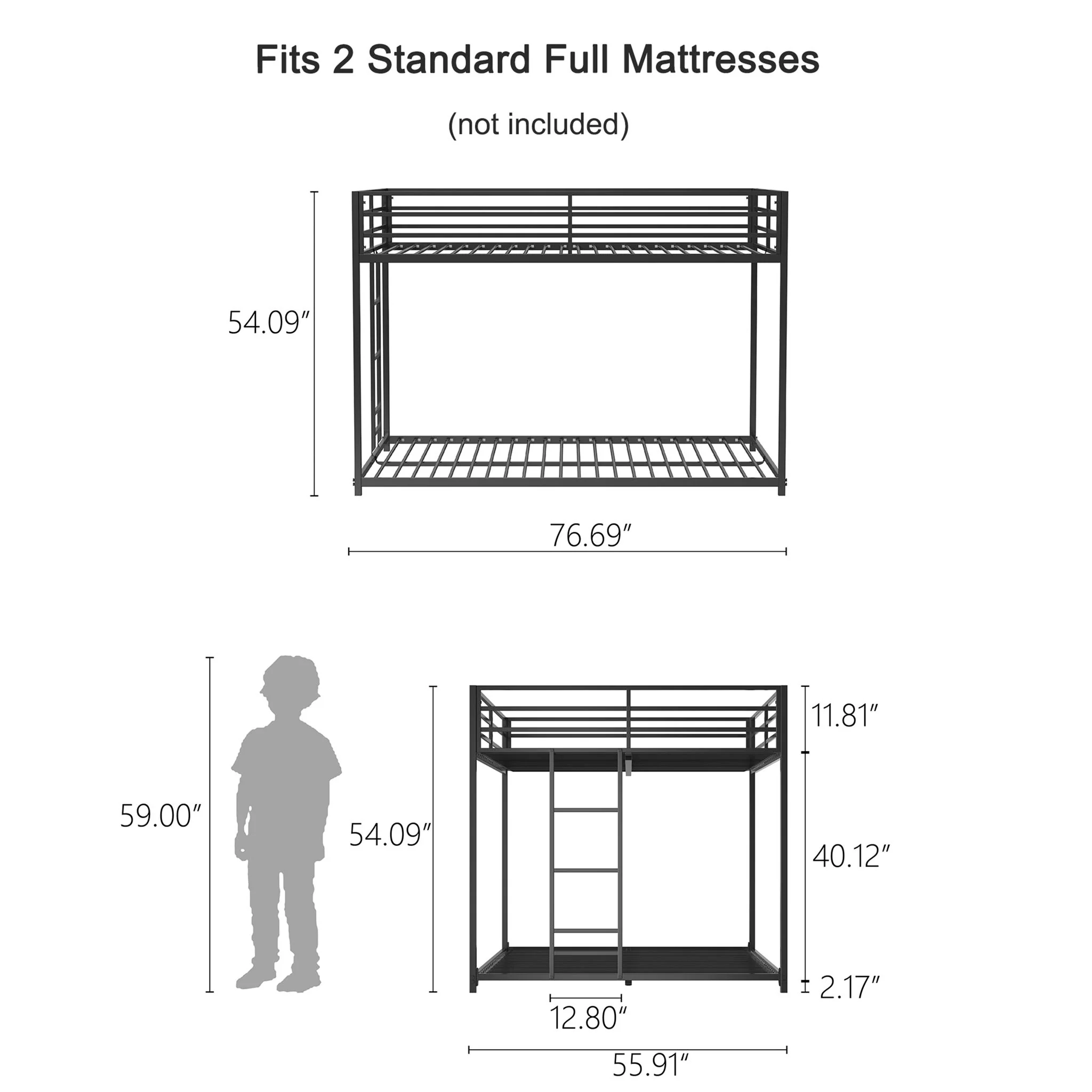 Adam - Full Over Full Bunk Bed - Black