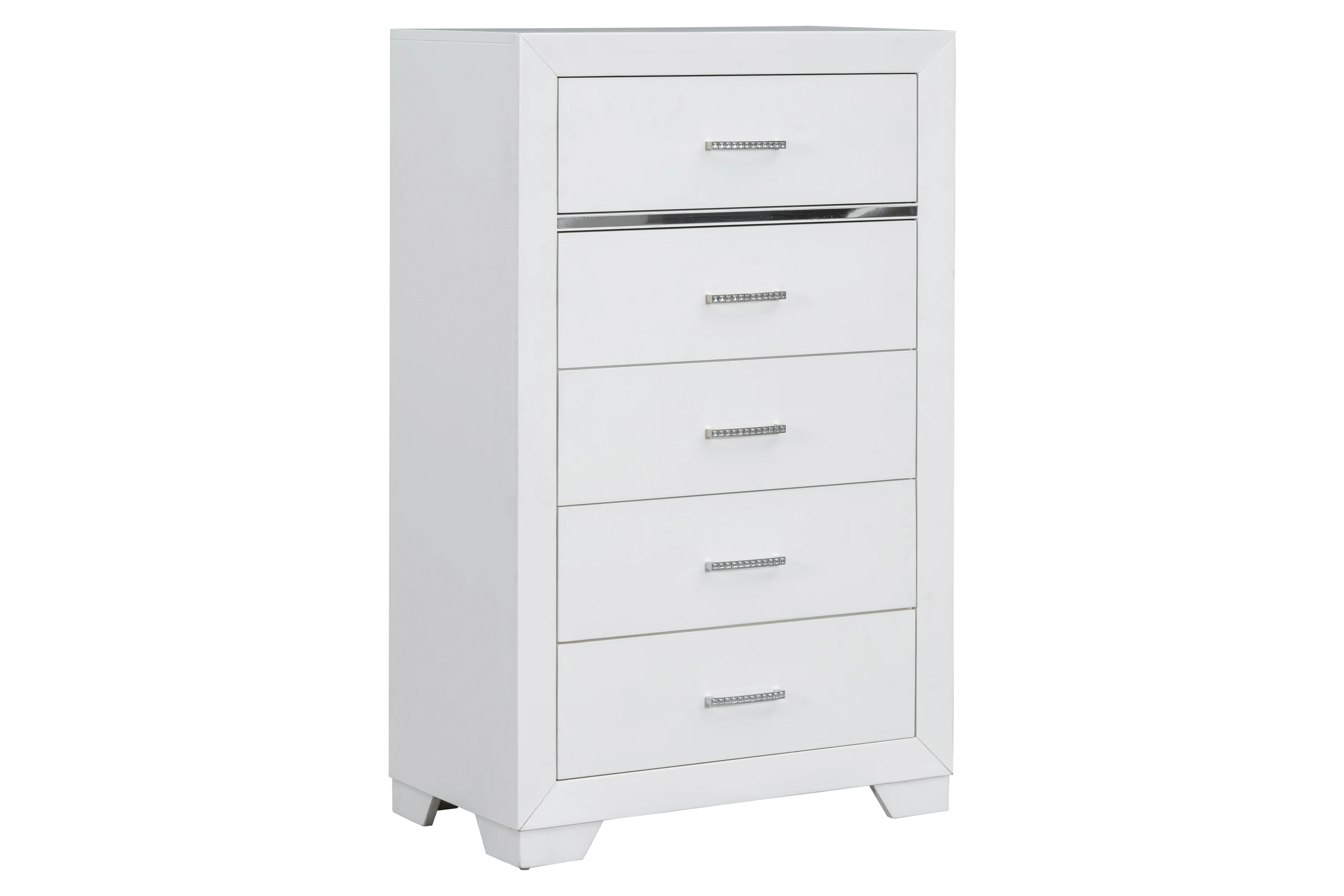 Modern White 5-Drawer Chest