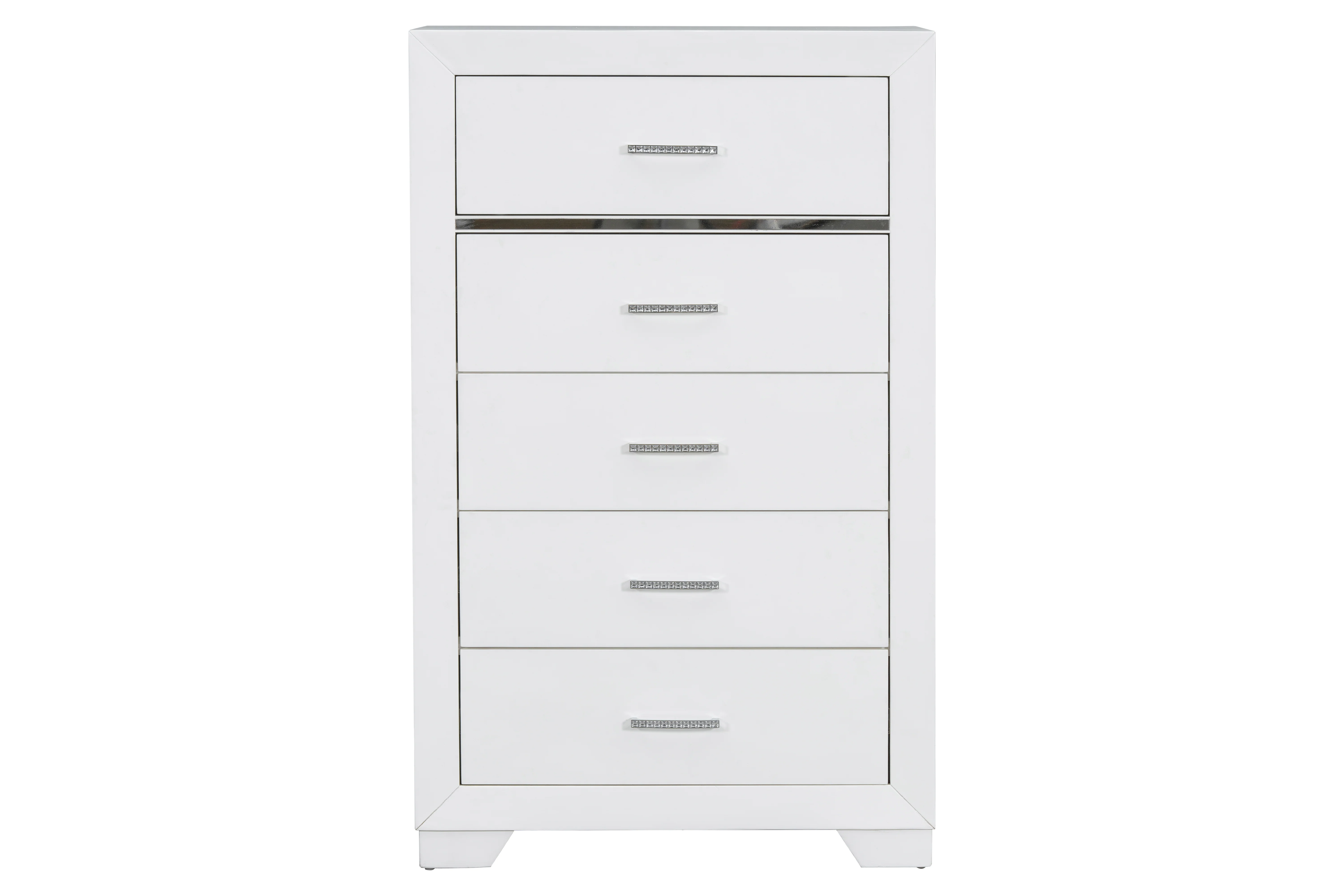 Modern White 5-Drawer Chest