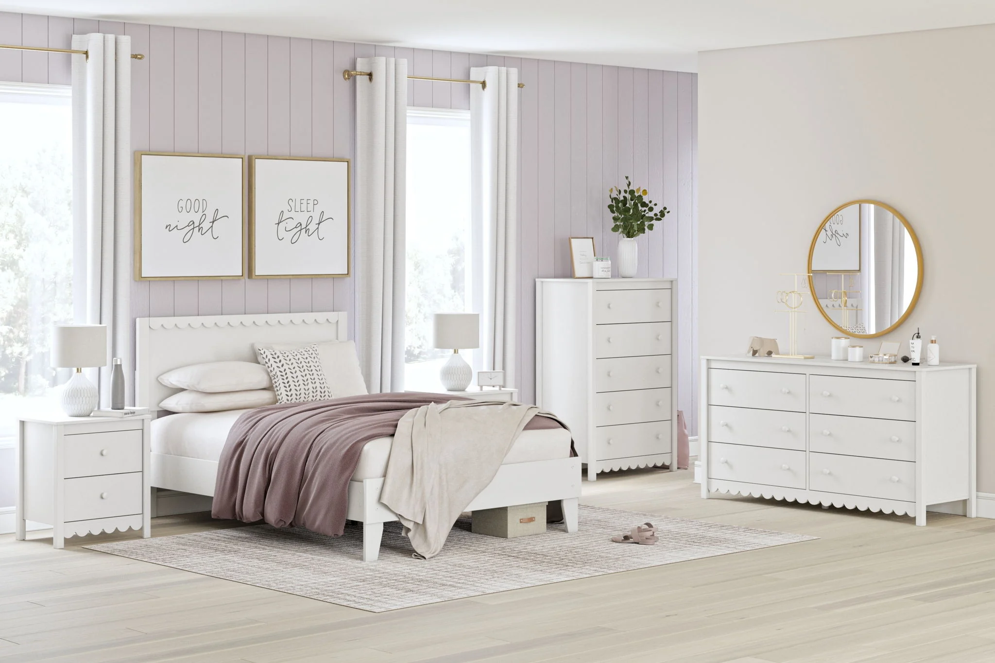 111-hallityn-six-drawer-dresser-white-7.webp Hallityn - Six Drawer Dresser - White
