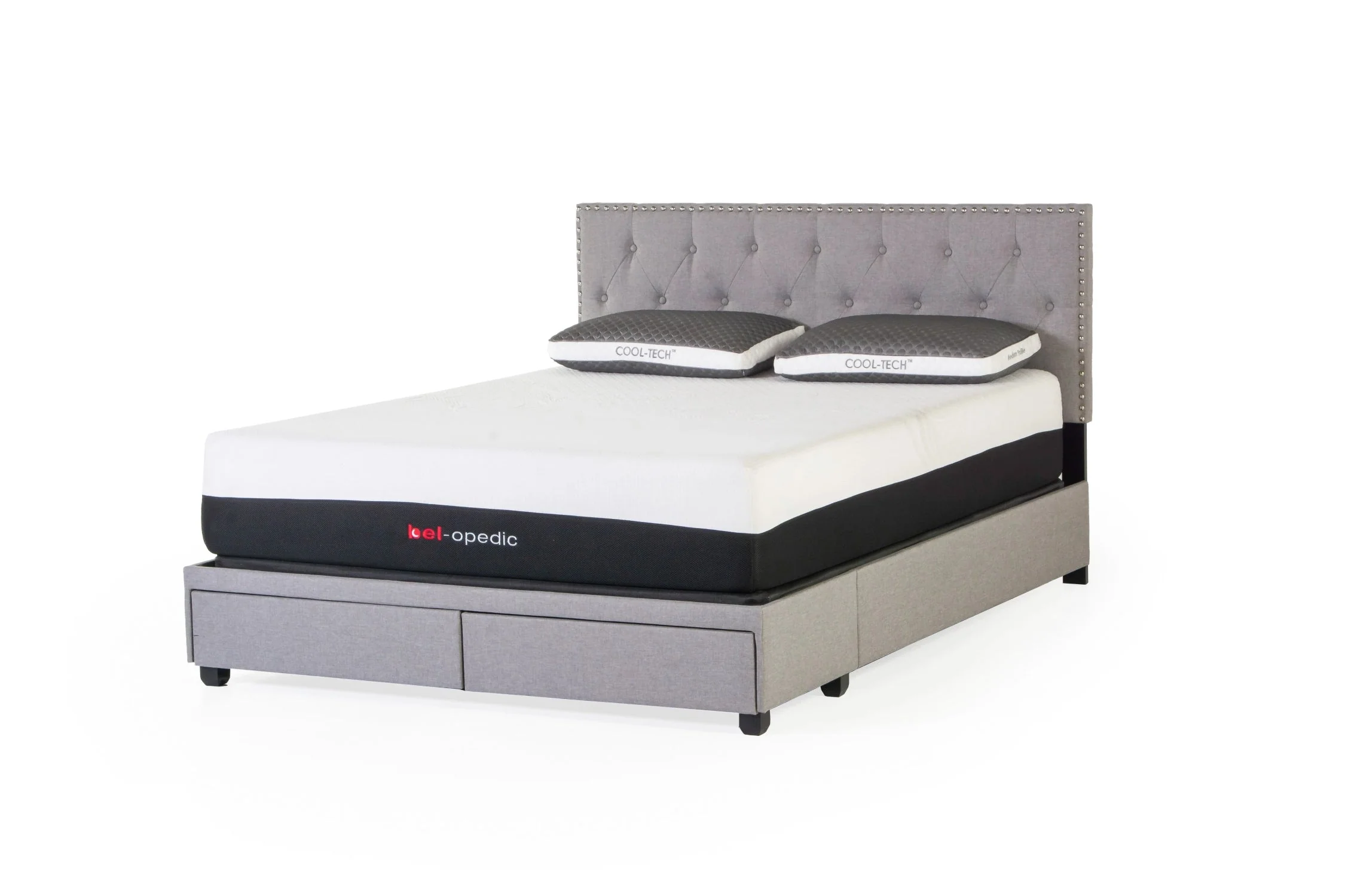 112-gray-tufted-storage-bed-with-nailhead-trim-drawers-1.webp Gray Tufted Storage Bed with Nailhead Trim & Drawers