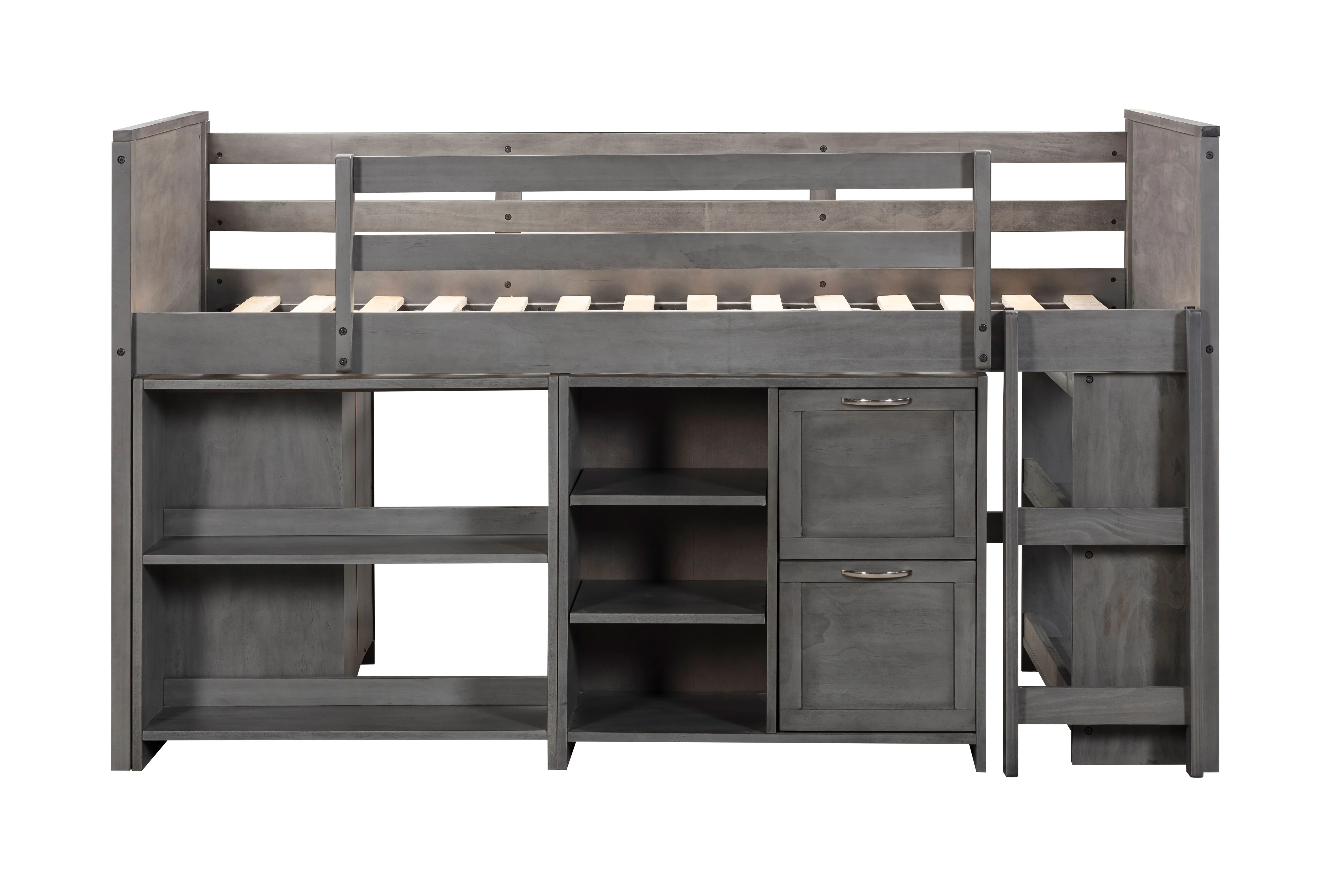 5 Piece Twin Low Loft Storage Bed Set