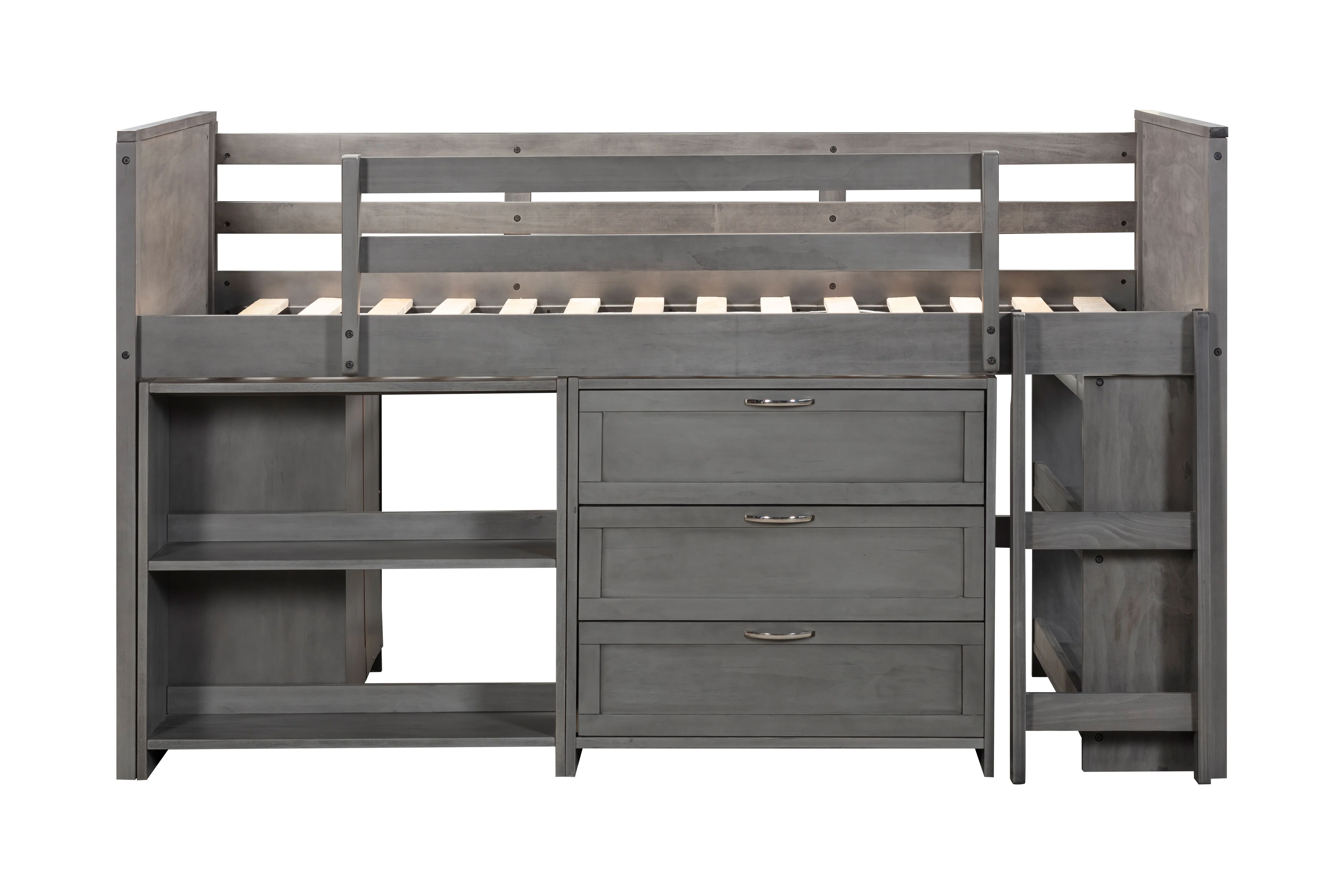 5 Piece Twin Low Loft Storage Bed Set