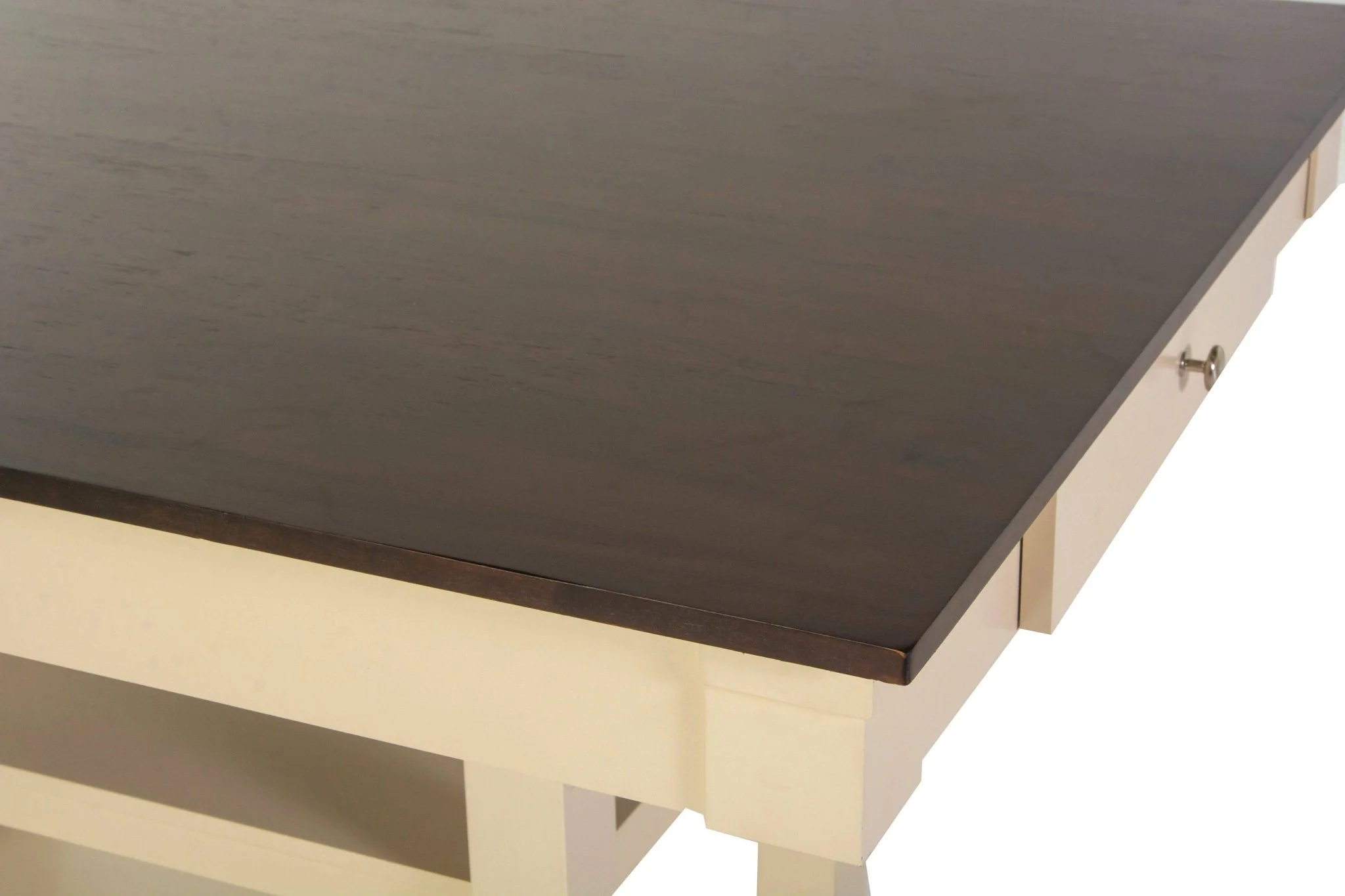 Milk/Dark Brown Counter-Height 6-Piece Dining Set with Storage Shelves