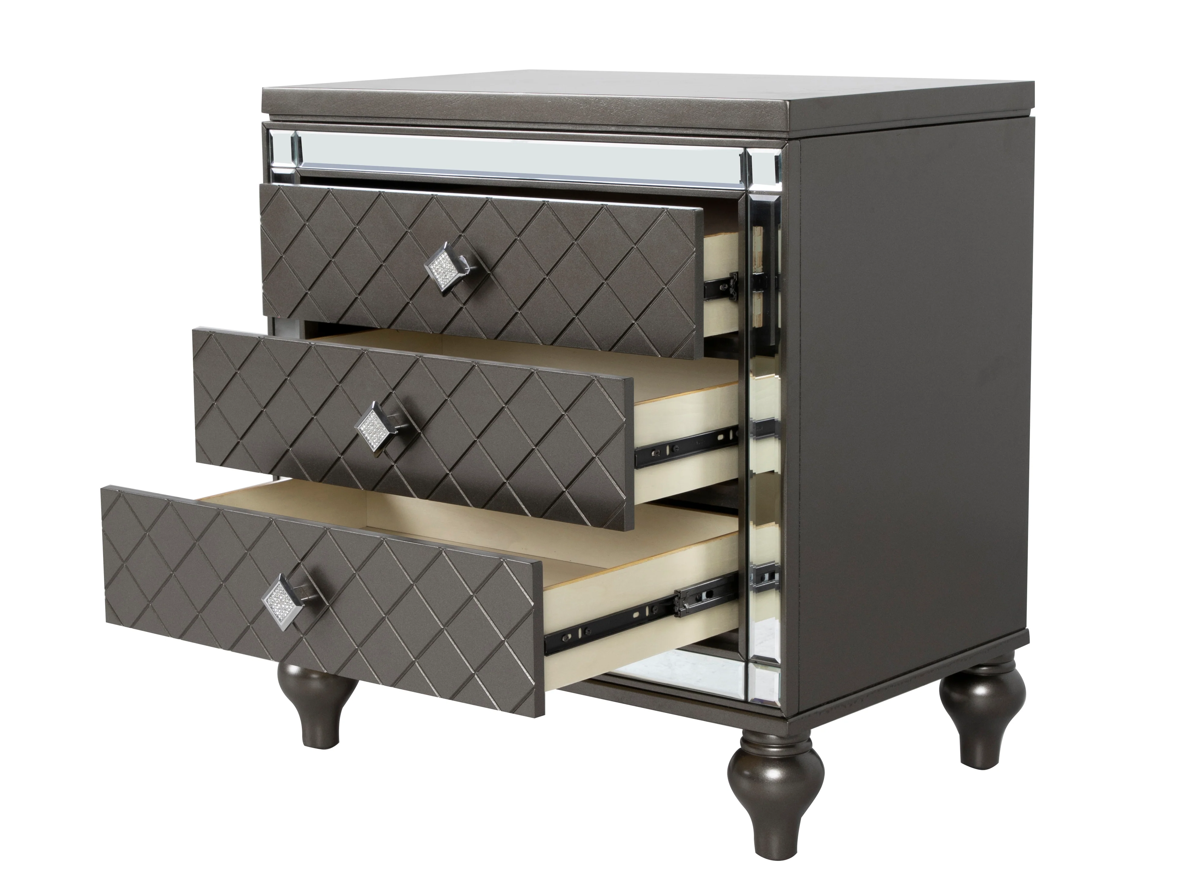 1231-glam-mirrored-3-drawer-nightstand-with-crystal-knobs-2.webp Glam Mirrored 3-Drawer Nightstand with Crystal Knobs