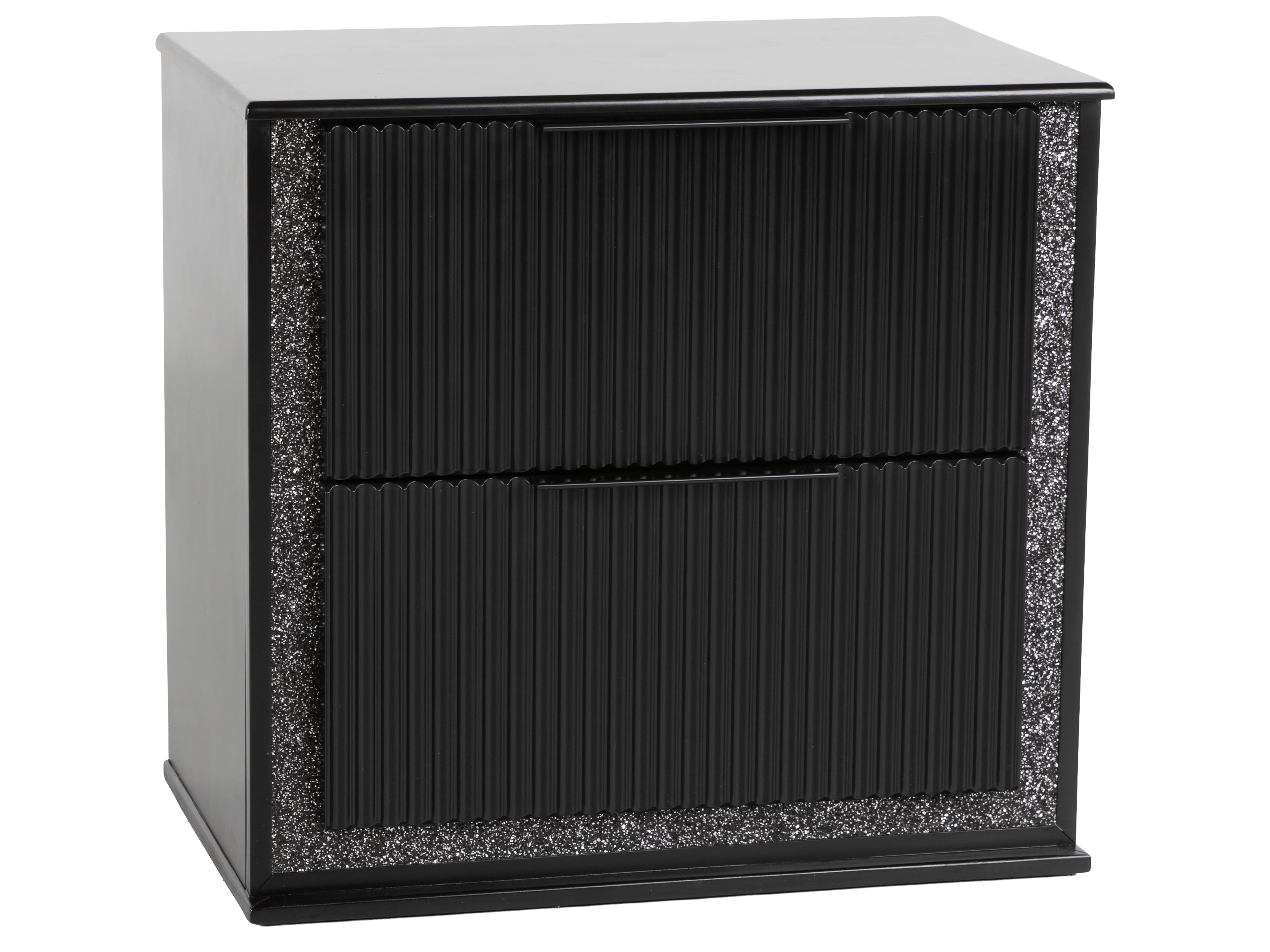 1247-modern-glam-black-2-drawer-nightstand-with-bling-trim-felt-lined-top-drawer-1.webp Modern Glam Black 2-Drawer Nightstand with Bling Trim & Felt-Lined Top Drawer