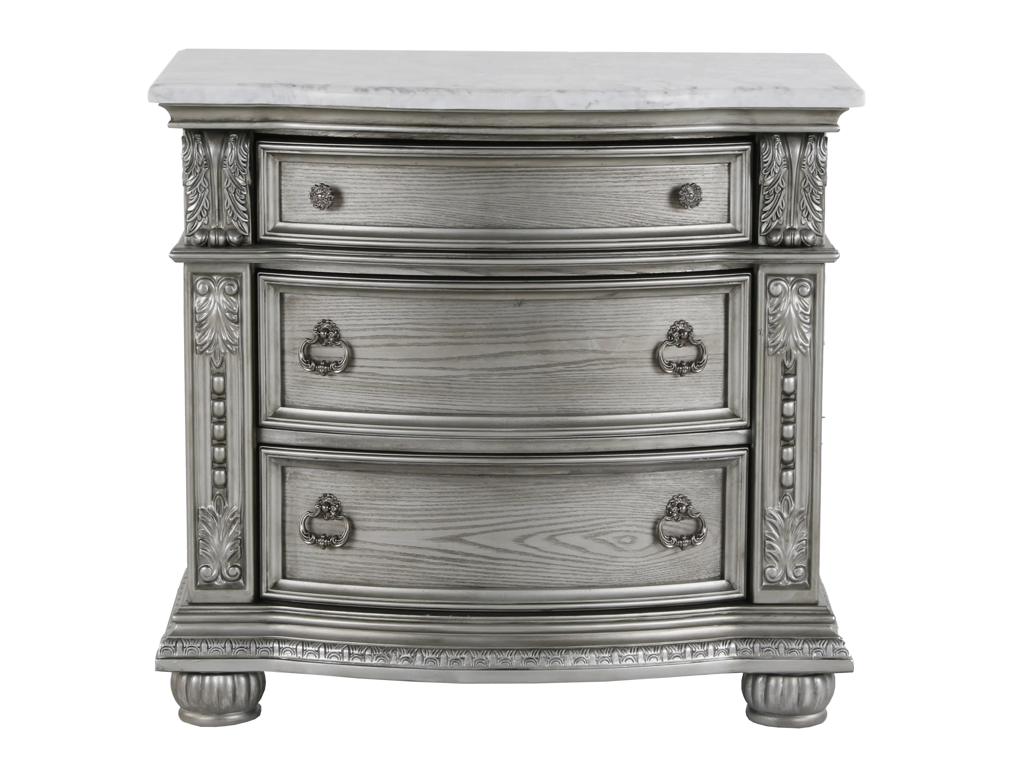 1248-cavalier-nightstand-with-marble-top-gray-finish-2.webp Cavalier Nightstand with Marble Top – Gray Finish