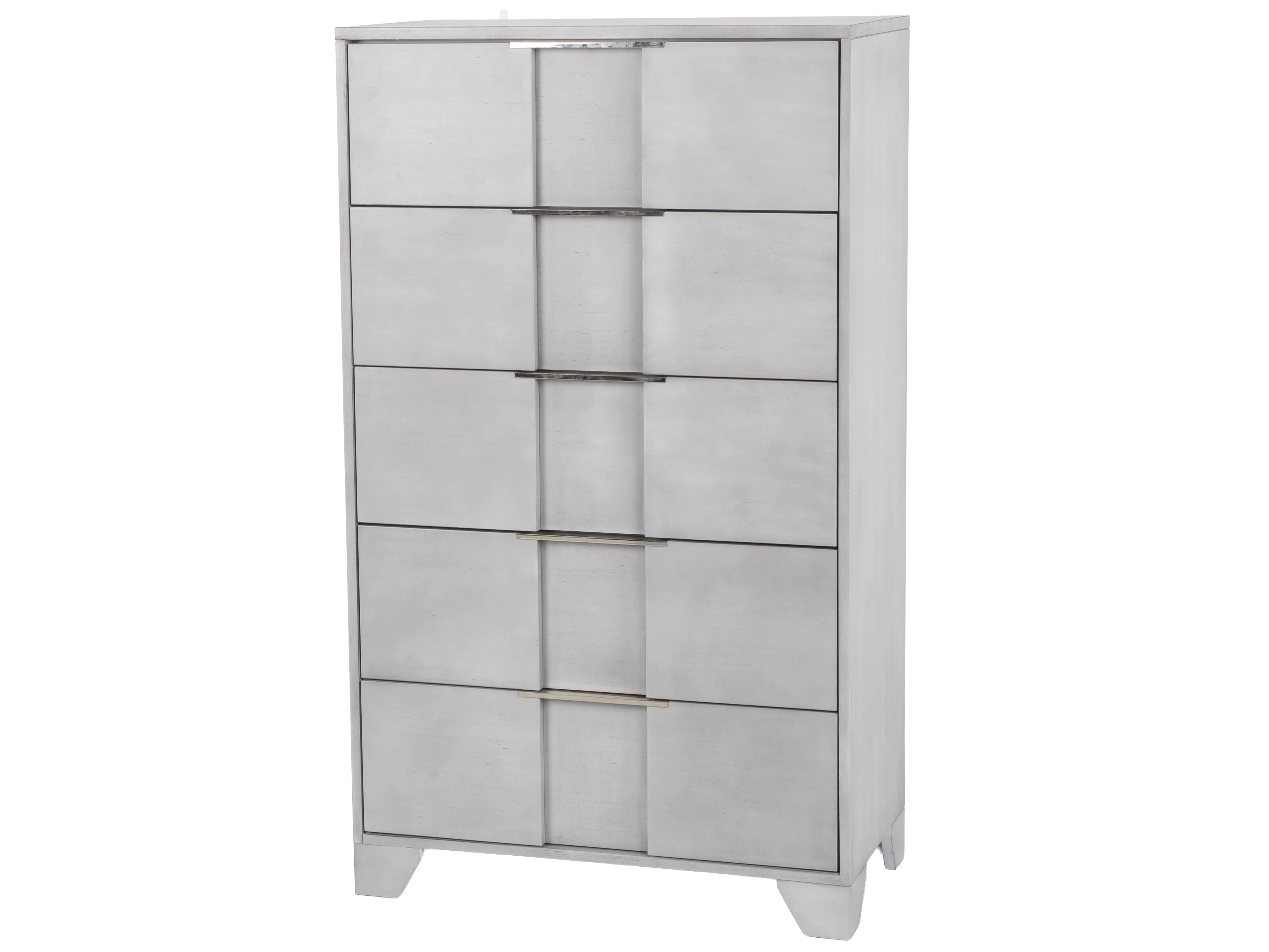 Modern Light Gray Chest with Nickel Hardware