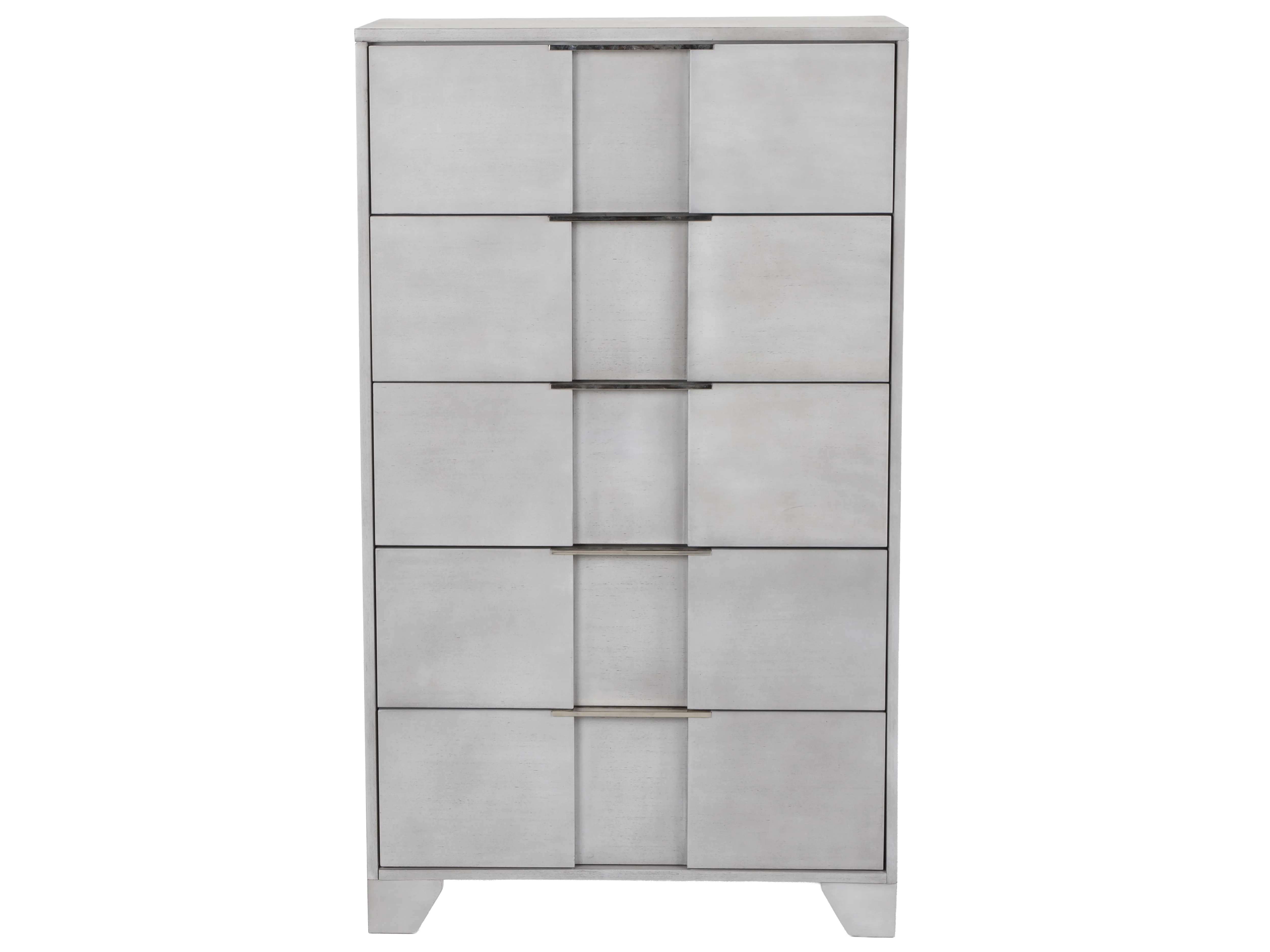 Modern Light Gray Chest with Nickel Hardware