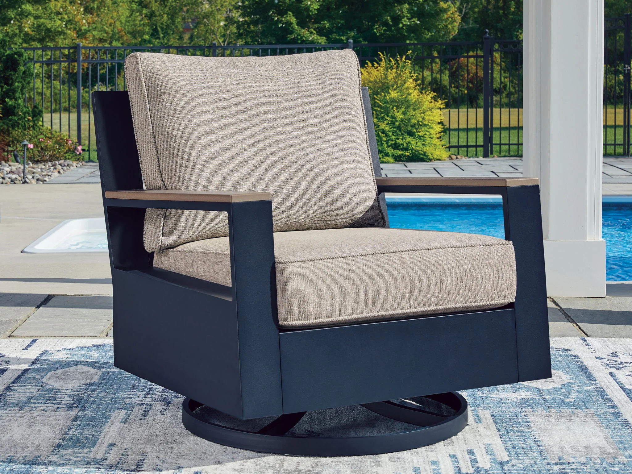 1272-east-beach-swivel-glider-chair-with-cushion-blue-5.webp East Beach - Swivel Glider Chair With Cushion - Blue