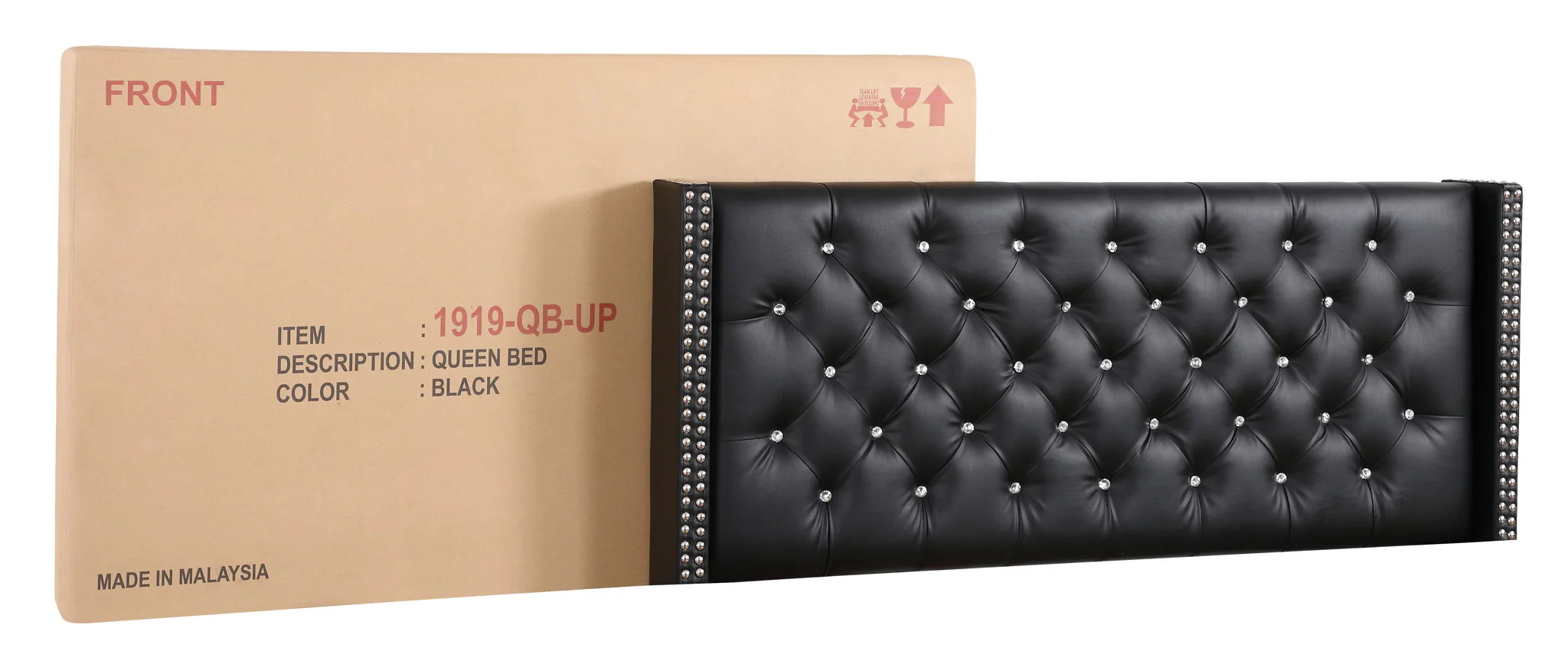 Upholstered Nailhead Trim Chic Bed