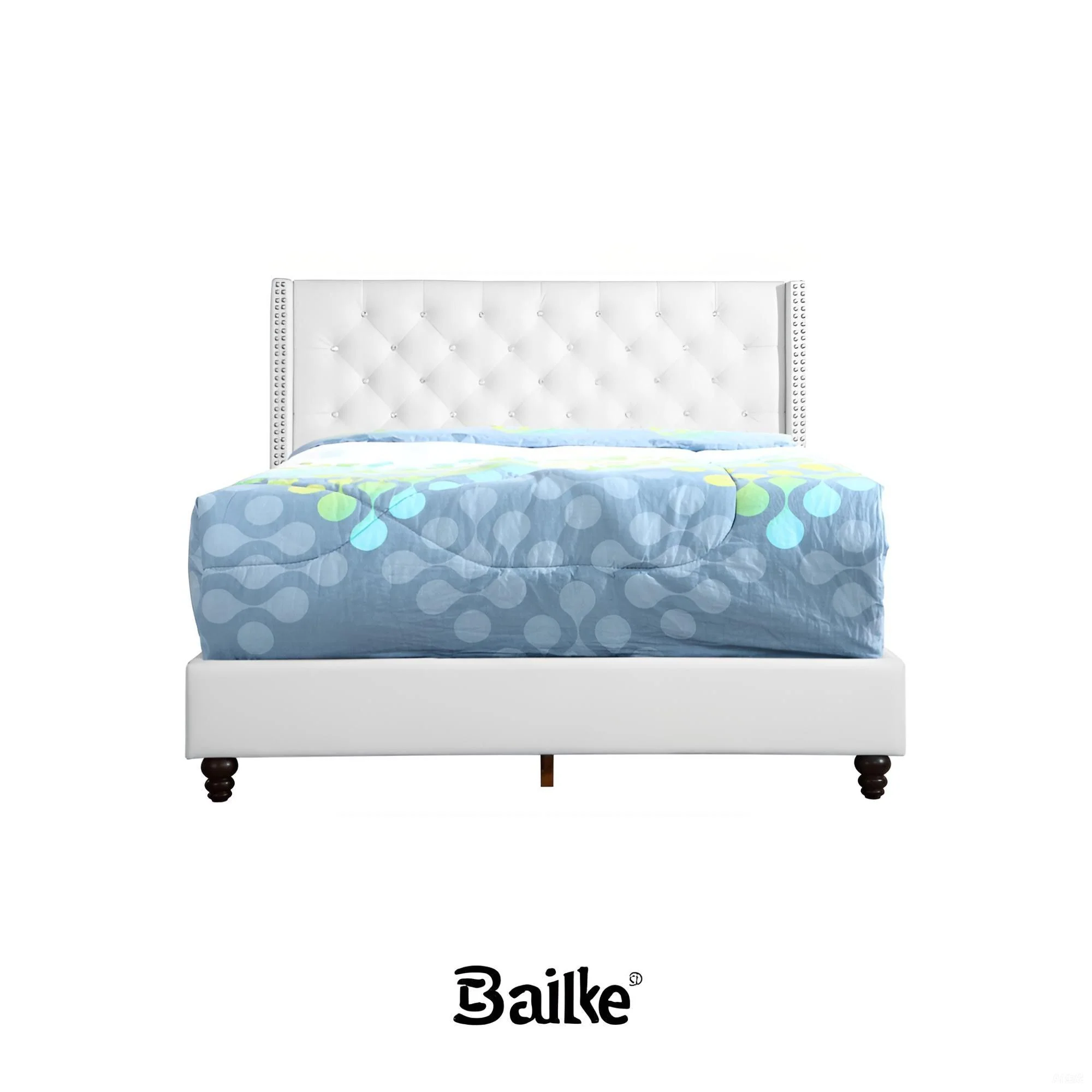Upholstered Nailhead Trim Chic Bed