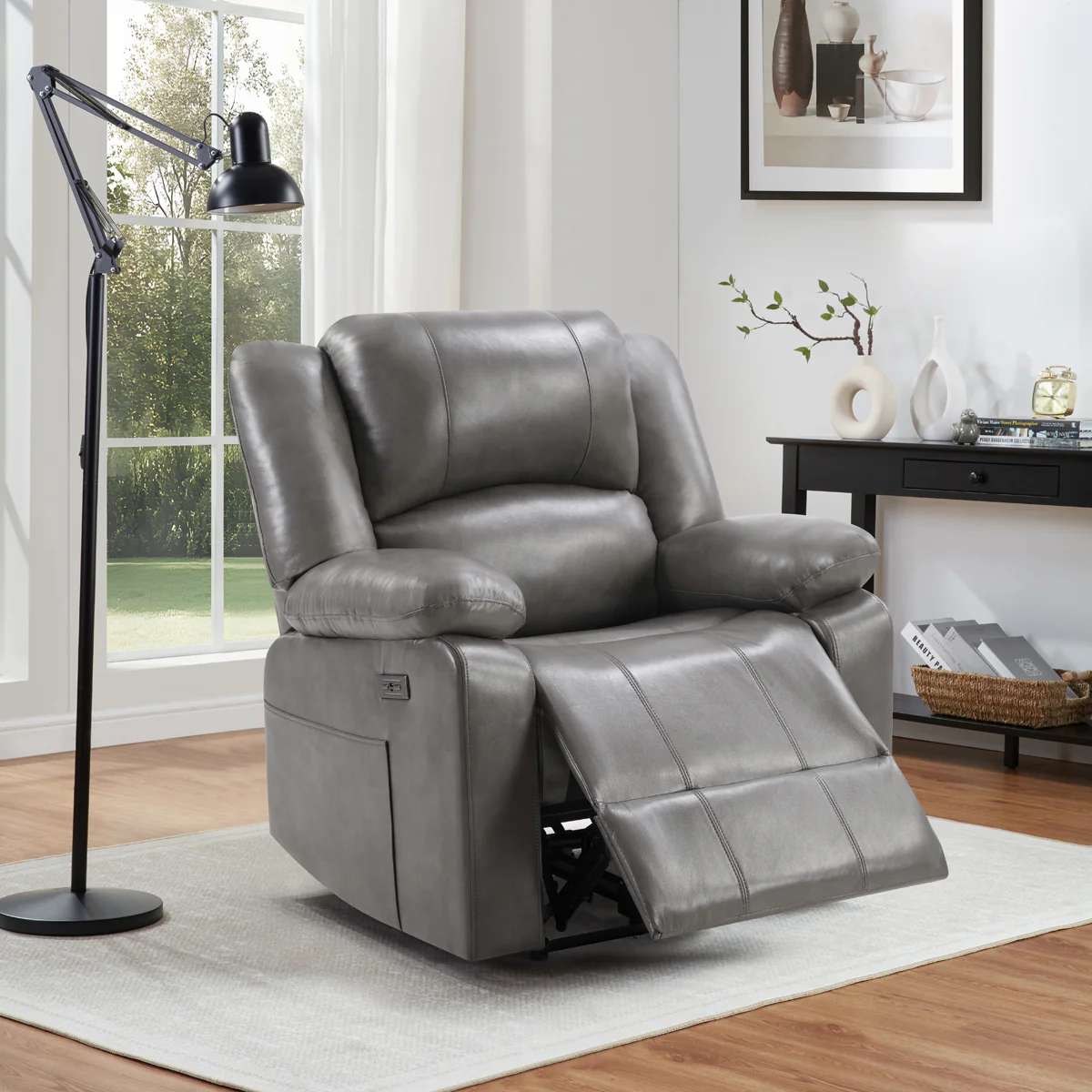 1299-contemporary-gray-dual-power-recliner-w-power-headrest-power-footrest-1.webp Contemporary Gray Dual Power Recliner w/ Power Headrest & Power Footrest