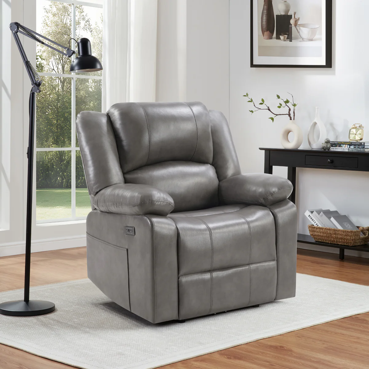 1299-contemporary-gray-dual-power-recliner-w-power-headrest-power-footrest-3.webp Contemporary Gray Dual Power Recliner w/ Power Headrest & Power Footrest