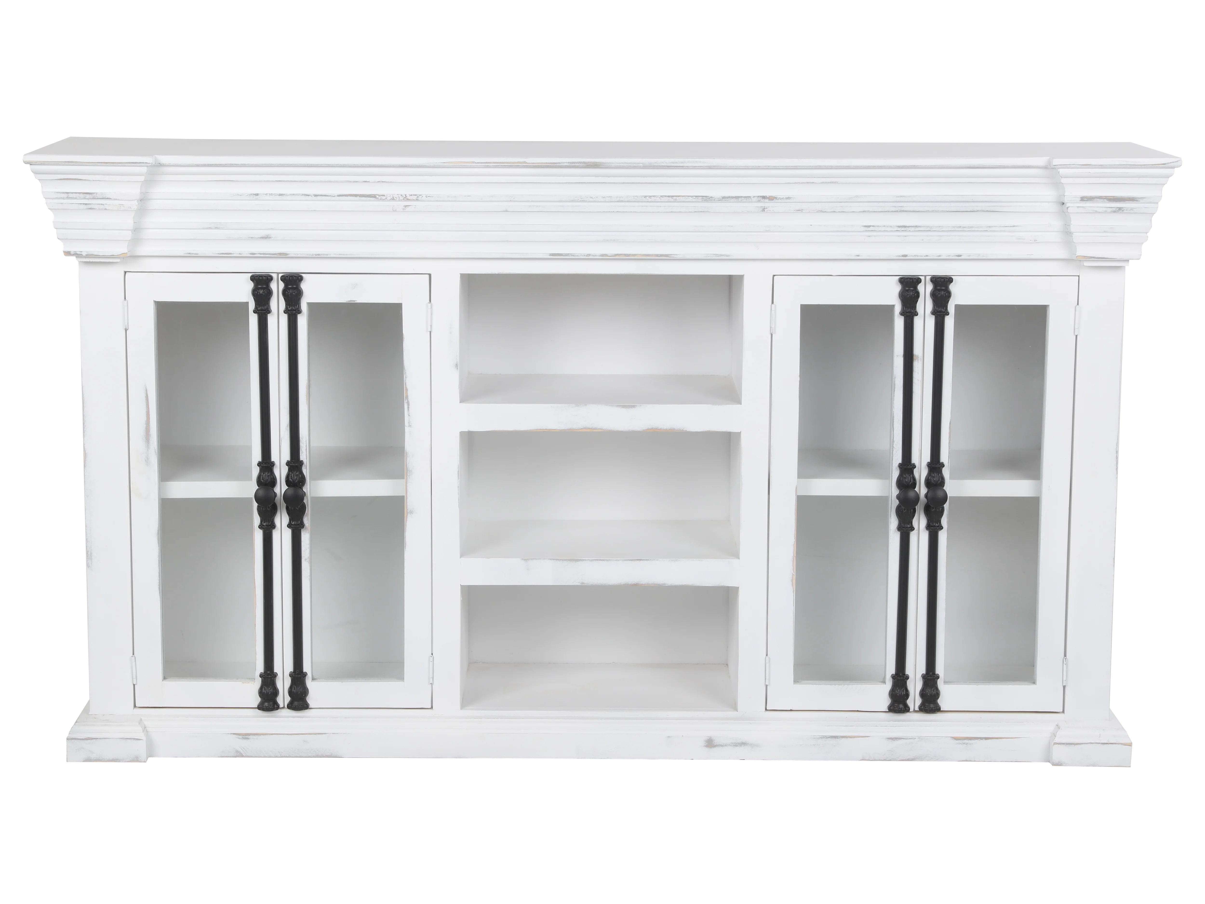 TV Console with Glass Doors