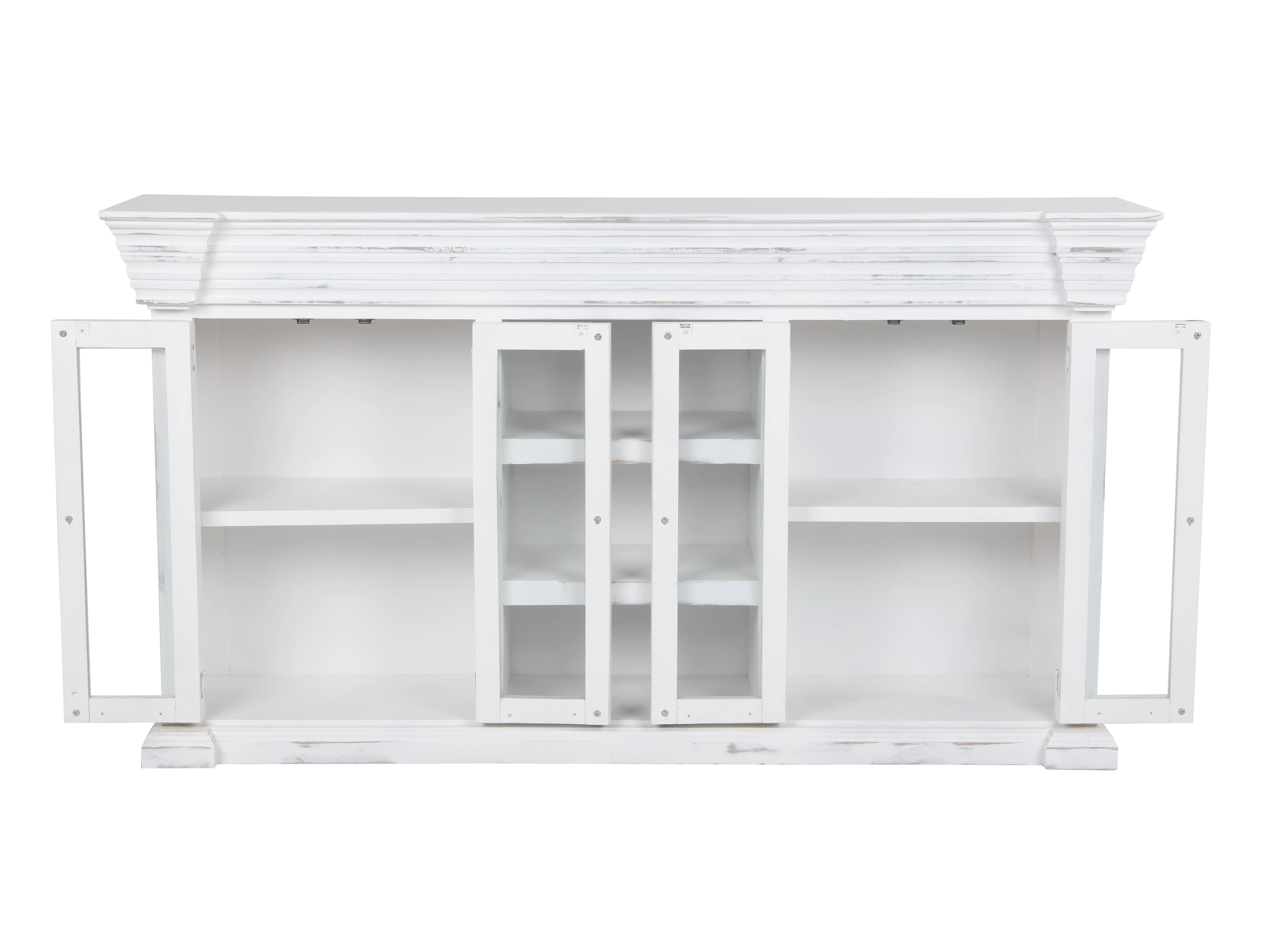 TV Console with Glass Doors