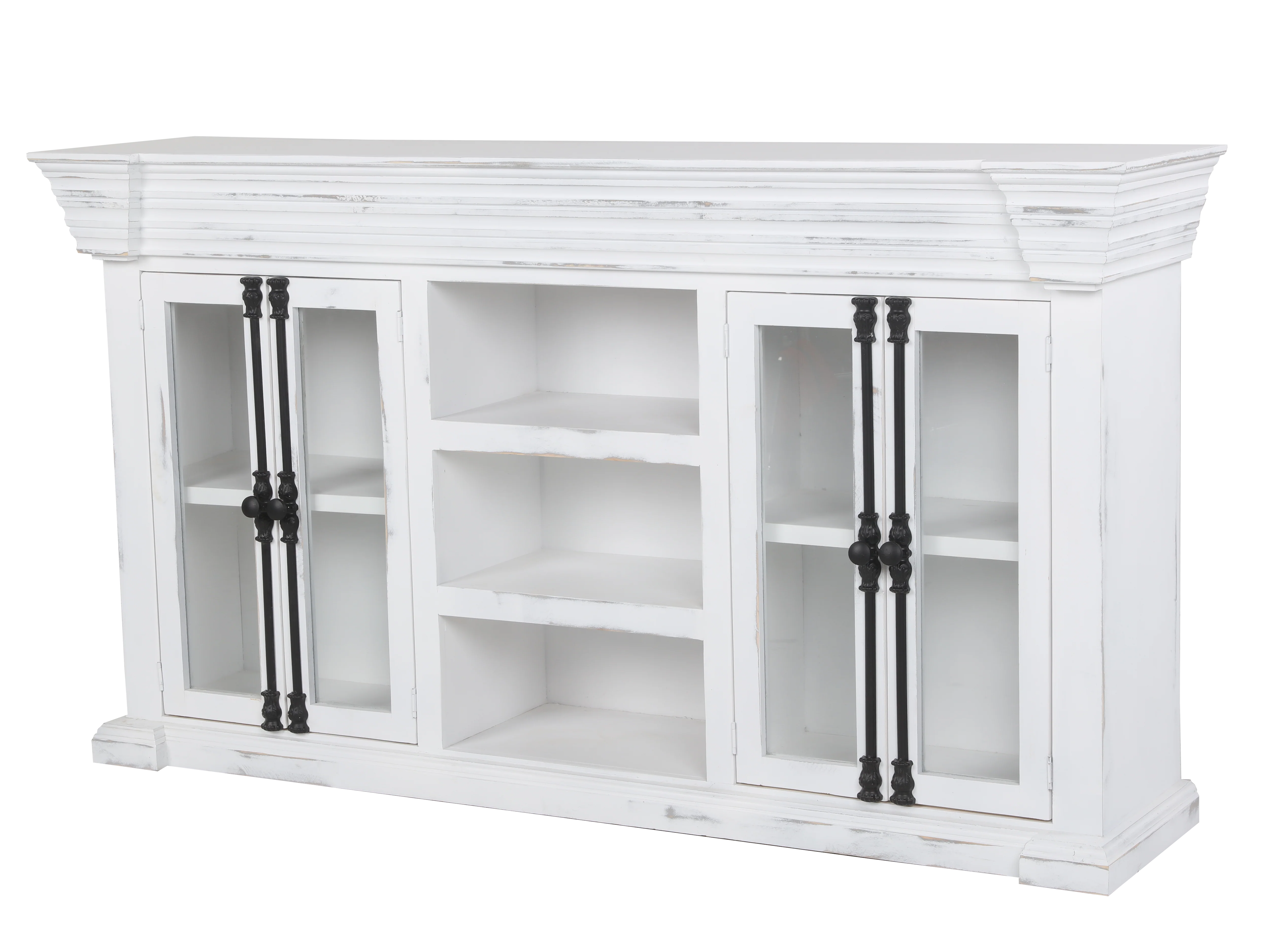 TV Console with Glass Doors