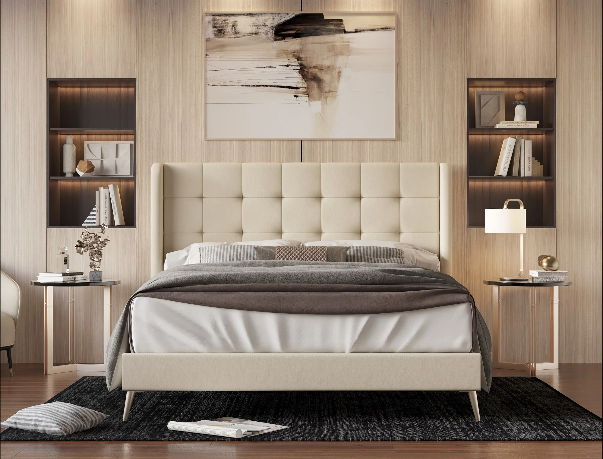 14-beige-wingback-tufted-upholstered-bed-1.webp Beige Wingback Tufted Upholstered Bed