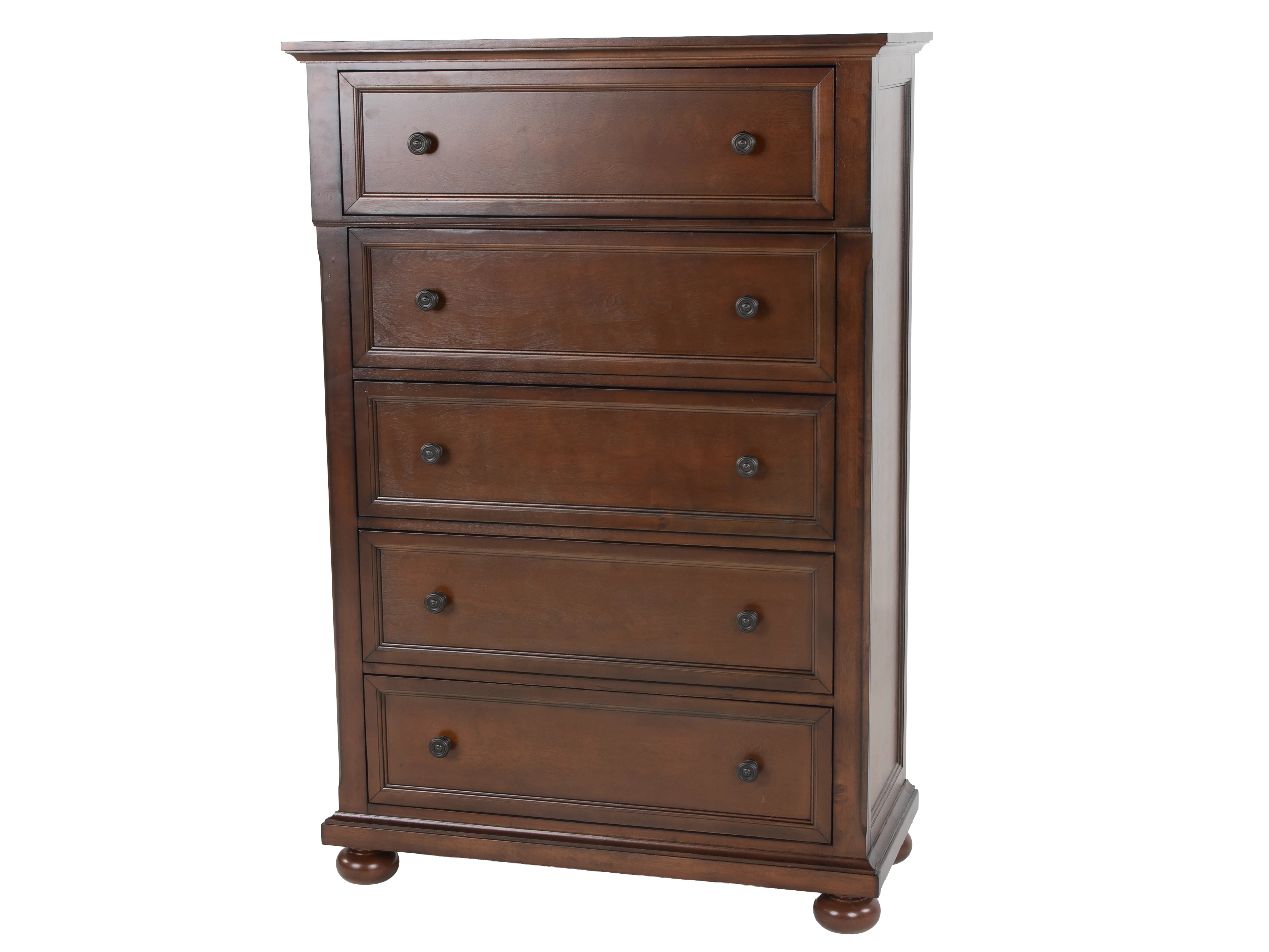 5-Drawer Chest in Cherry - Traditional Storage Chest with Ball Bearing Glides