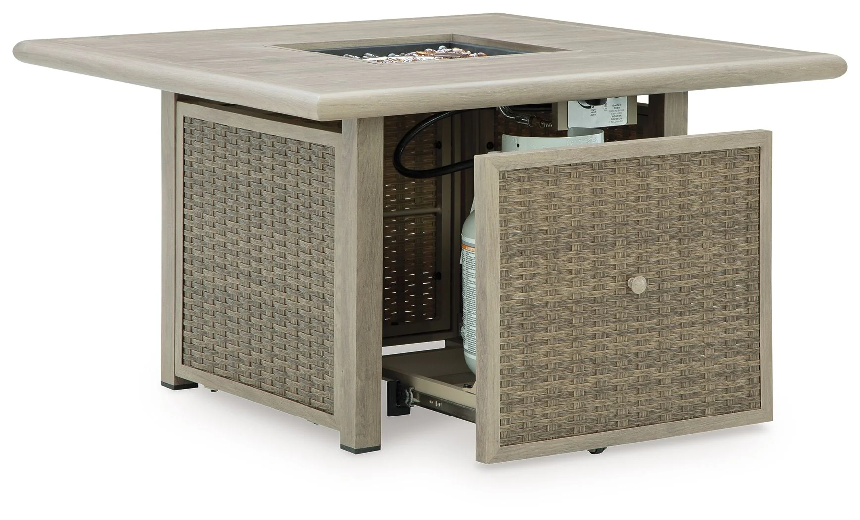 Cliff Trails - Square Fire Pit Table - Beige