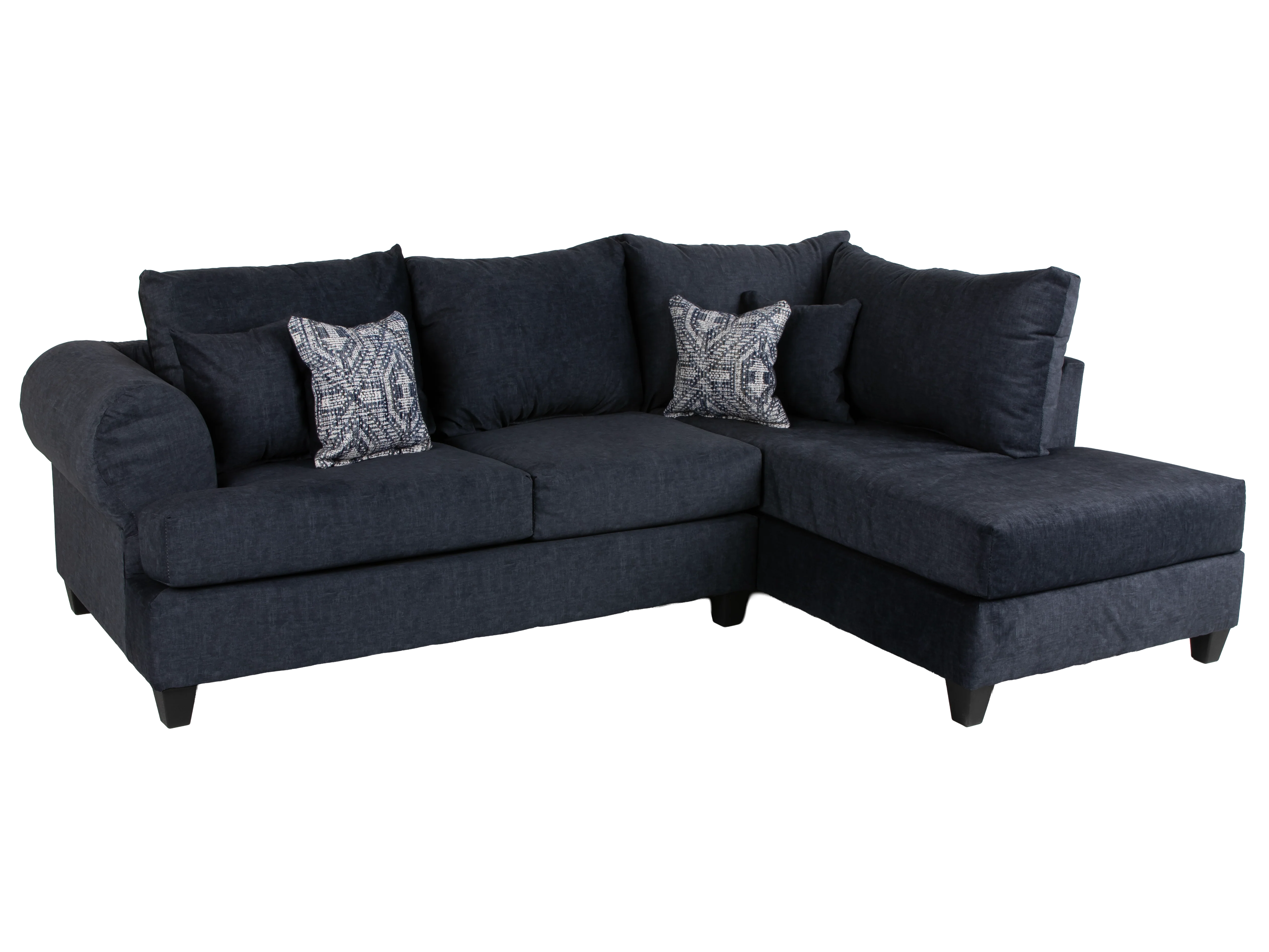2-Piece Sectional Sofa with Right Arm Facing Chaise – Splendor Blue
