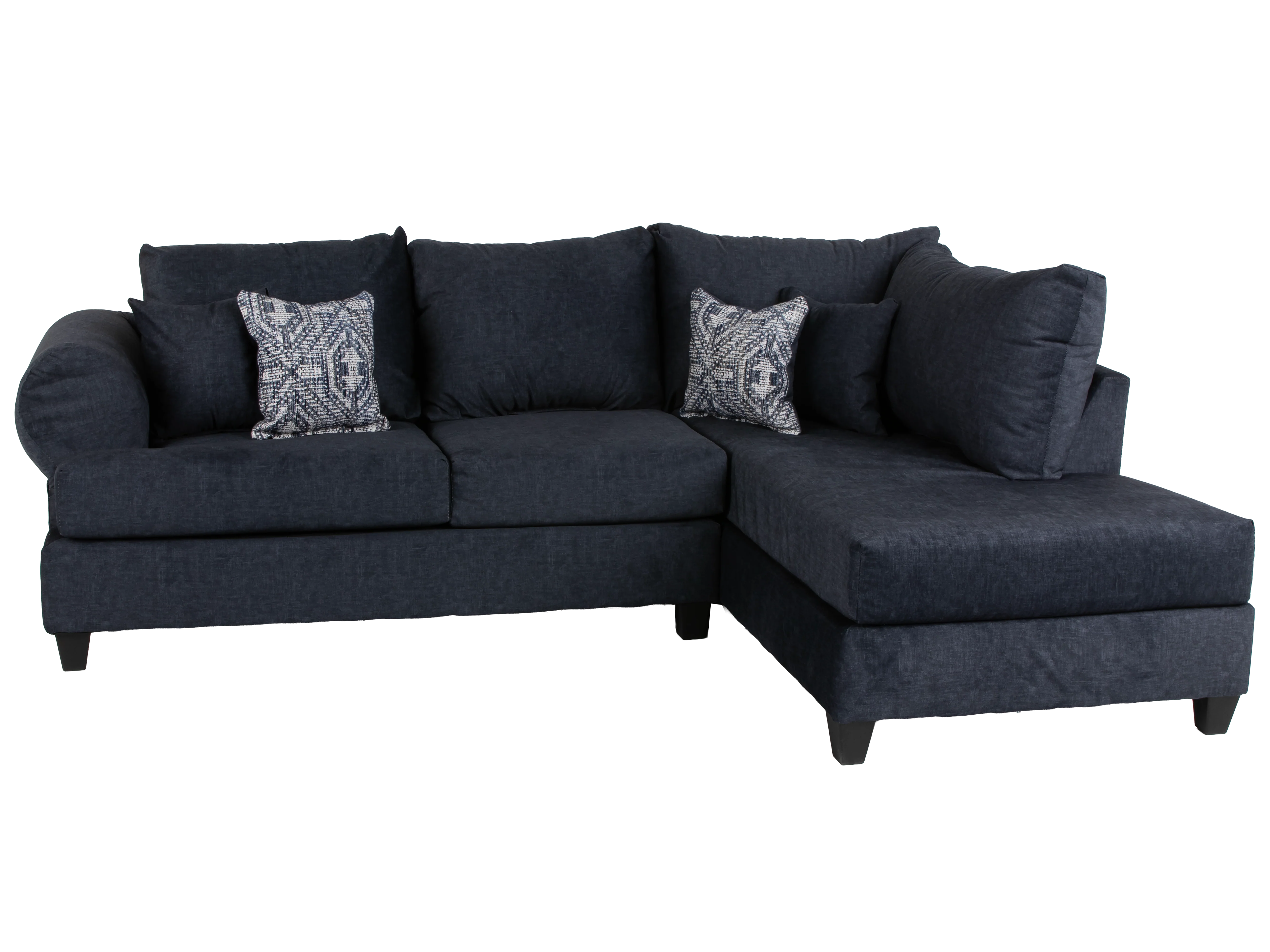 2-Piece Sectional Sofa with Right Arm Facing Chaise – Splendor Blue
