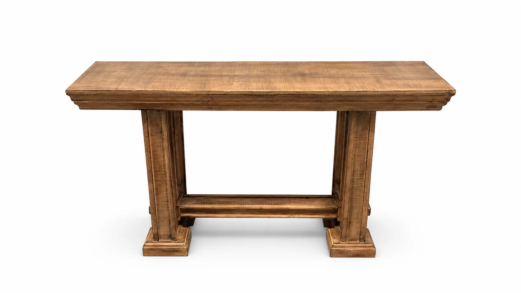 Rustic Brown Farmhouse 3-Piece Coffee Table Set with Pedestal Design