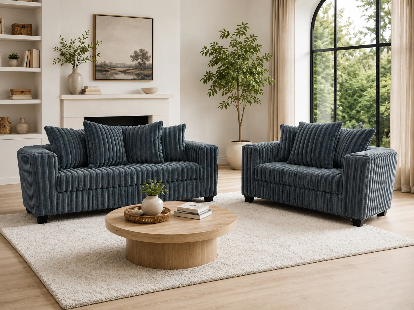 1653-modern-charcoal-ribbed-plush-fabric-2-piece-sofa-and-loveseat-set-3.webp Modern Charcoal Ribbed Plush Fabric 2-Piece Sofa and Loveseat Set