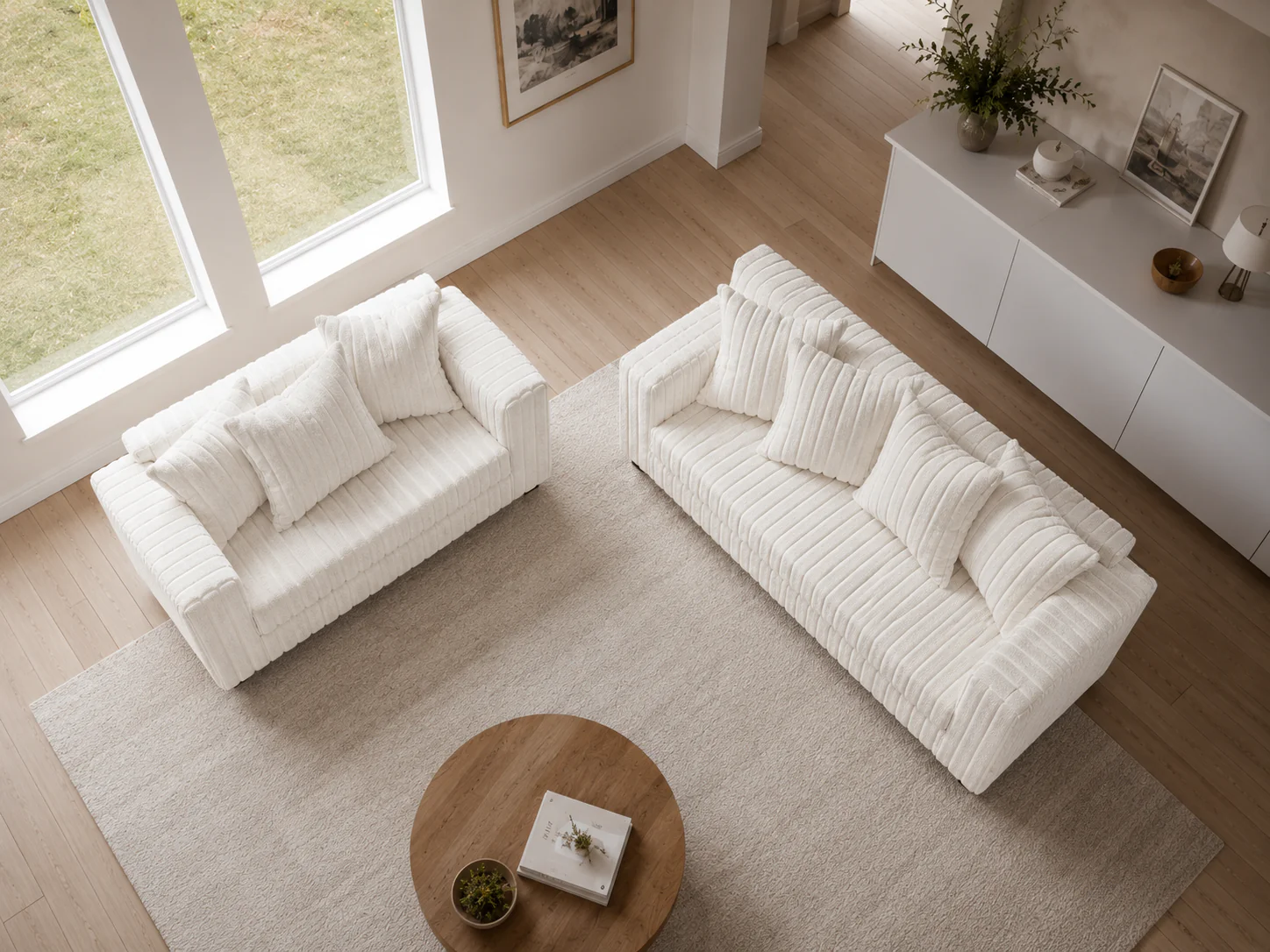 1654-modern-cream-ribbed-plush-fabric-2-piece-sofa-and-loveseat-set-5.webp Modern Cream Ribbed Plush Fabric 2-Piece Sofa and Loveseat Set