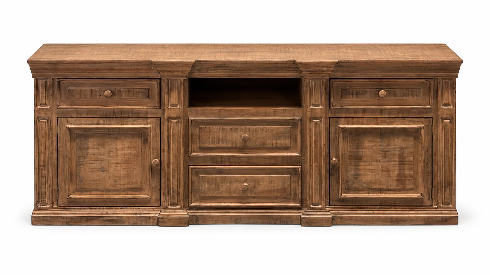 Rustic Brown Farmhouse 80 Inch TV Stand with Storage Console Design