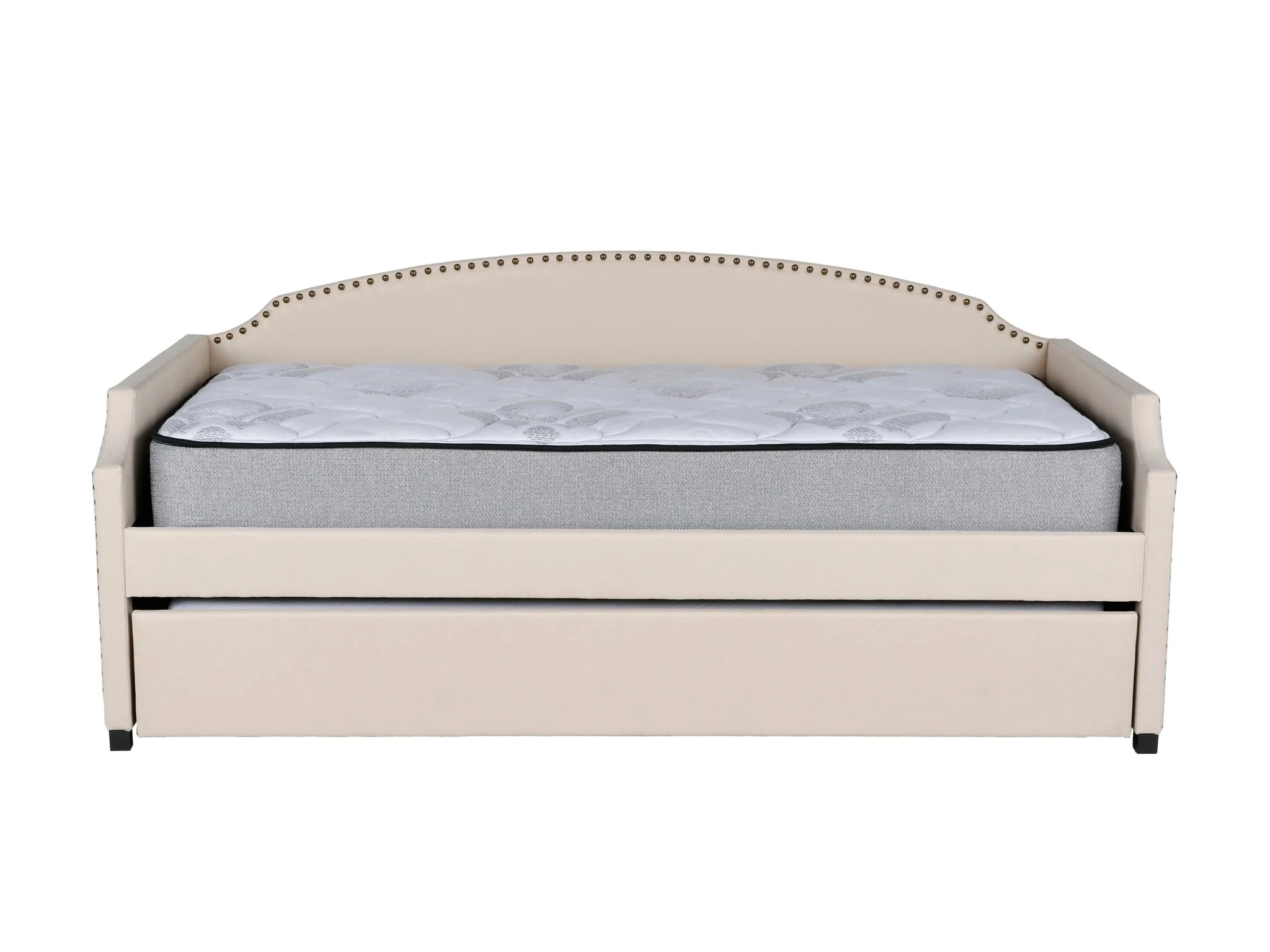 168-ivory-upholstered-twin-daybed-with-trundle-nailhead-trim-5.webp Ivory Upholstered Twin Daybed with Trundle & Nailhead Trim