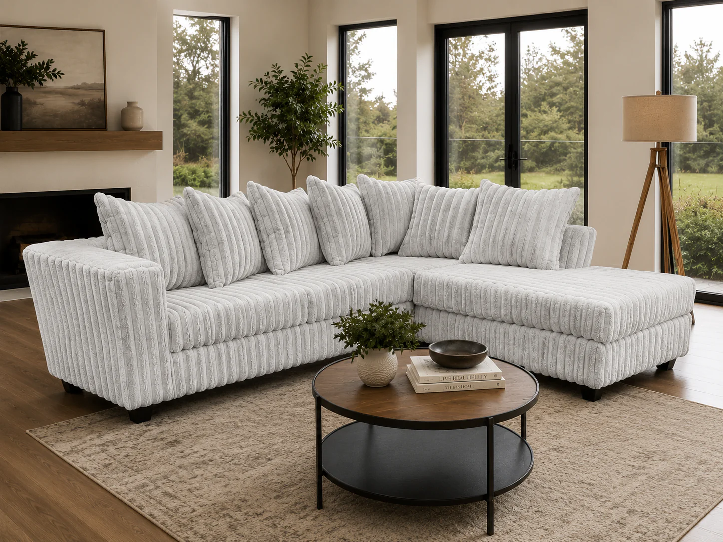1680-modern-gray-plush-corduroy-fabric-2-piece-l-shaped-sectional-sofa-with-raf-chaise-2.webp Modern Gray Plush Corduroy Fabric 2-Piece L-Shaped Sectional Sofa with RAF Chaise