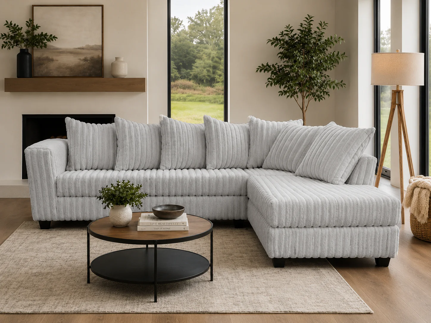 1680-modern-gray-plush-corduroy-fabric-2-piece-l-shaped-sectional-sofa-with-raf-chaise-3.webp Modern Gray Plush Corduroy Fabric 2-Piece L-Shaped Sectional Sofa with RAF Chaise