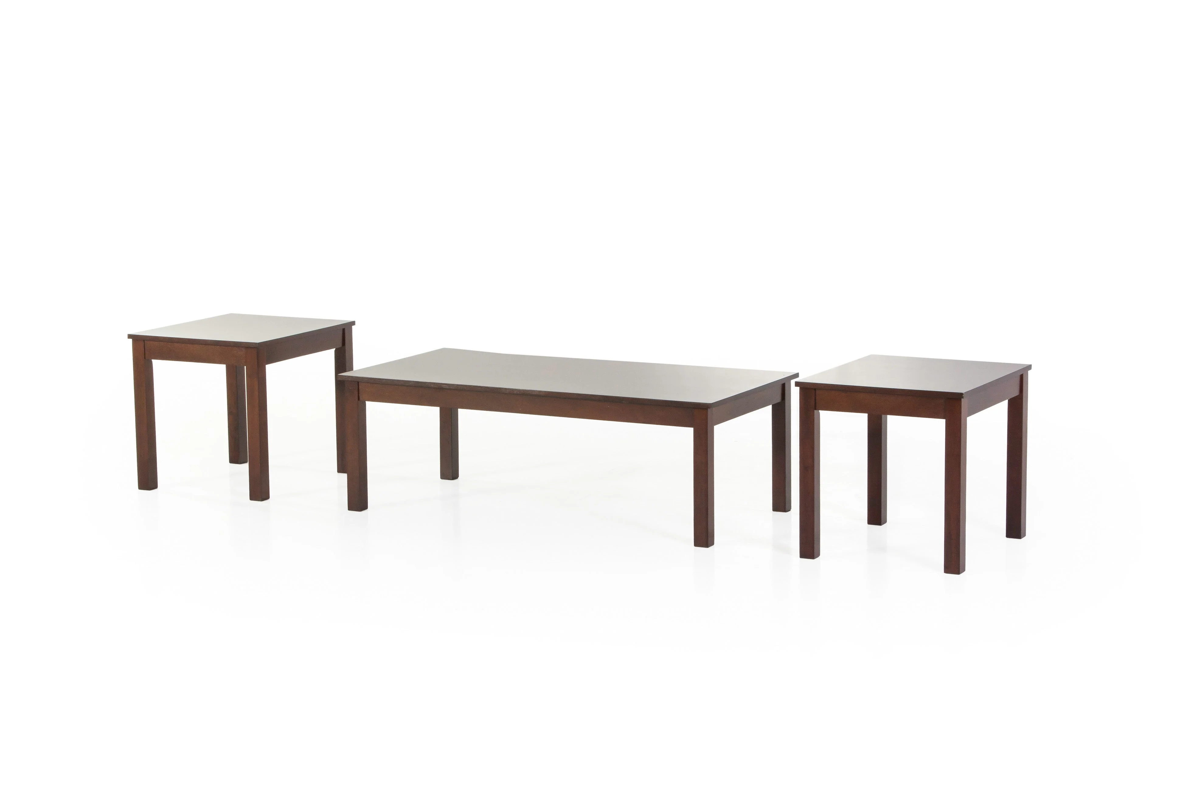 3-Piece Coffee & End Table Set in Walnut Finish