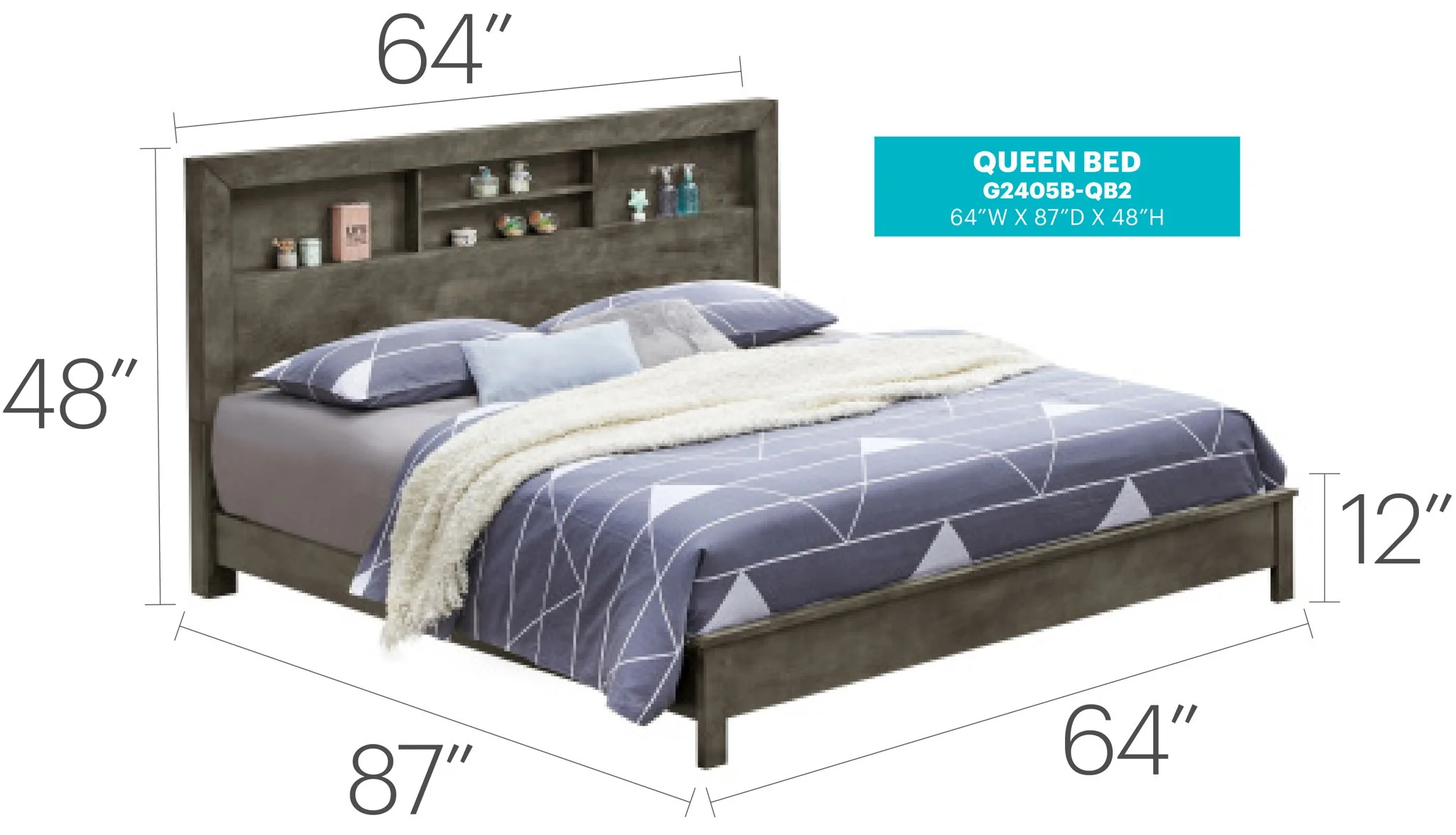 Bed With Transitional Design Stylish