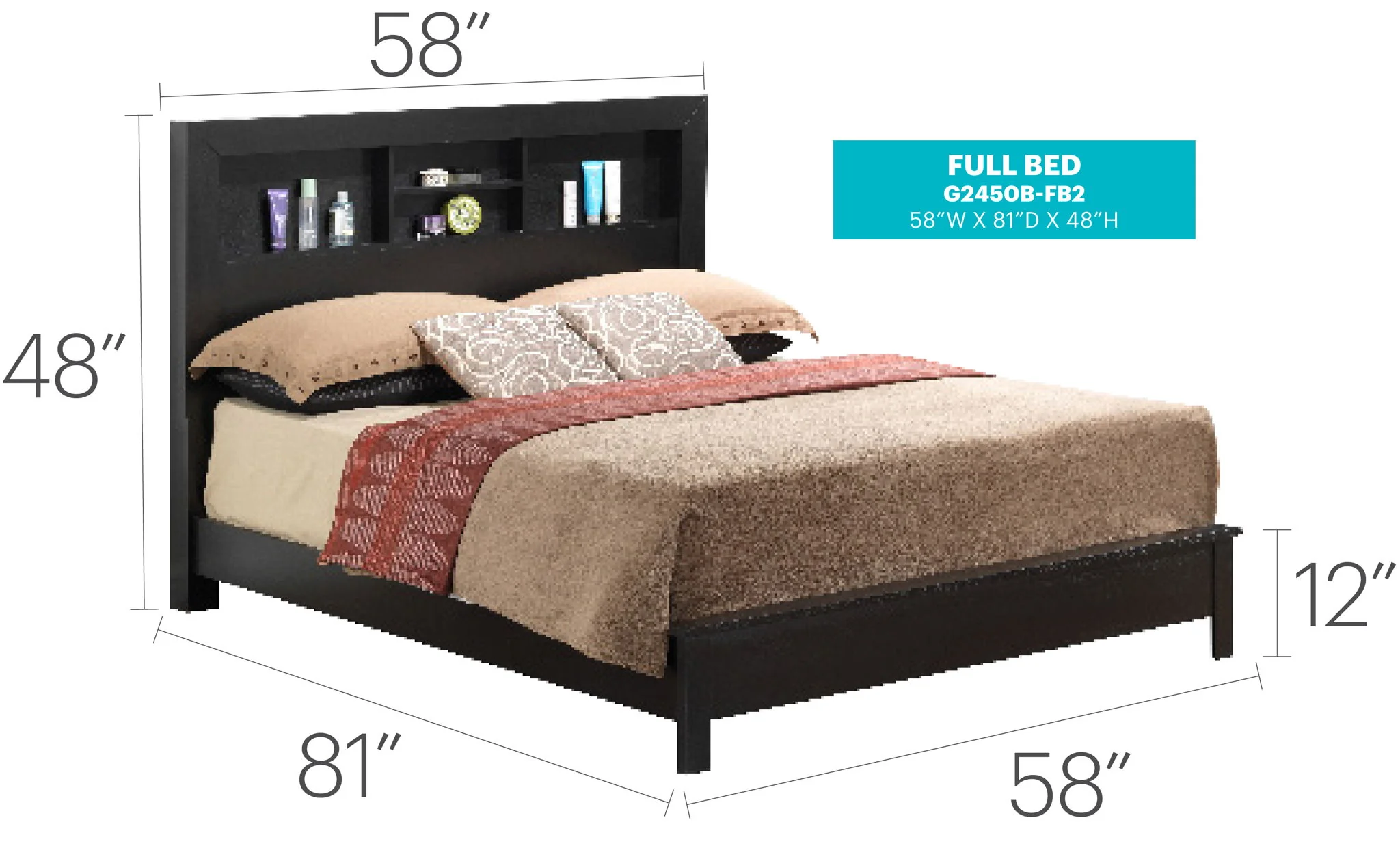 Bed With Transitional Design Stylish