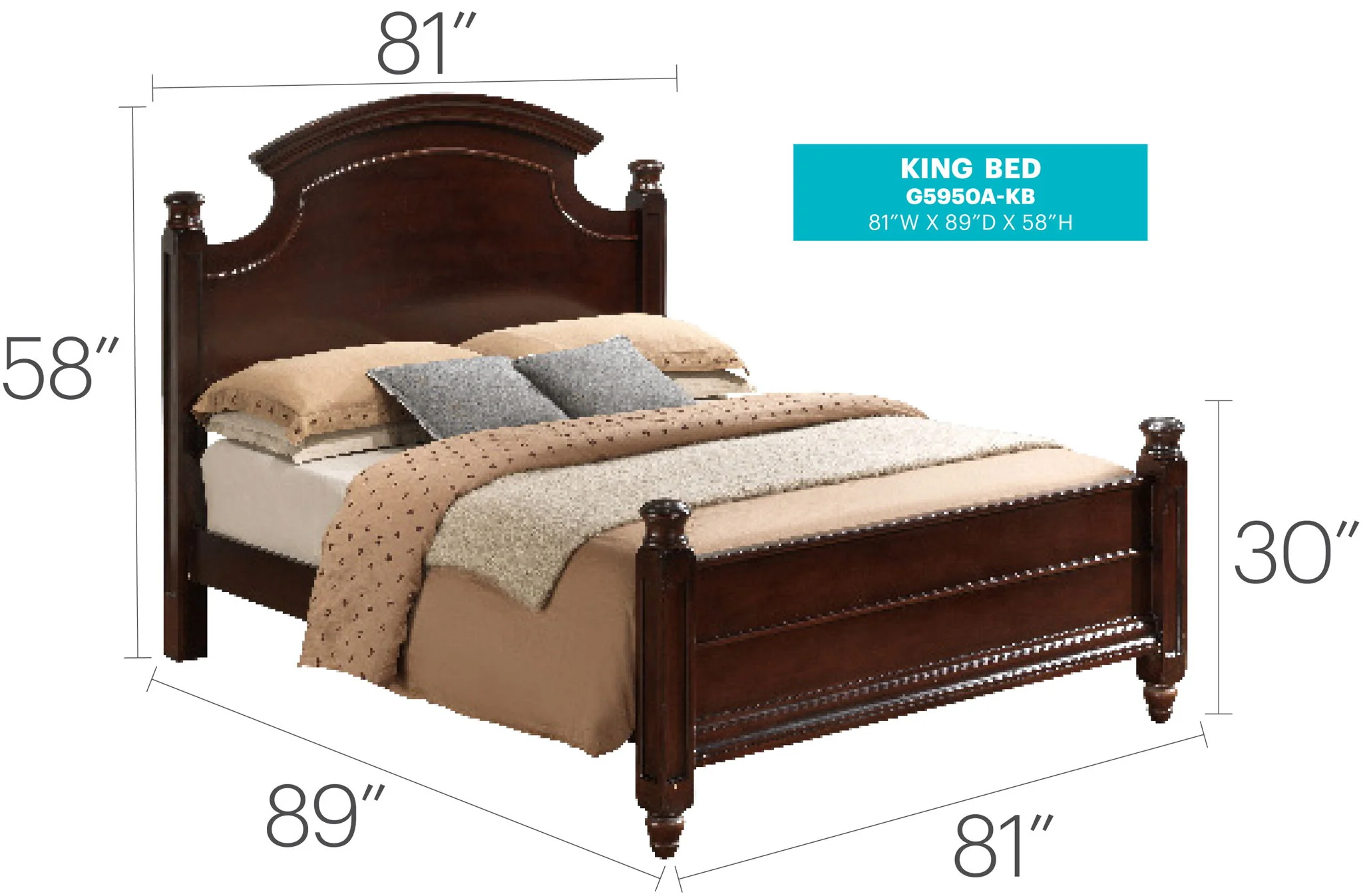 Bed Hand Carved Traditional
