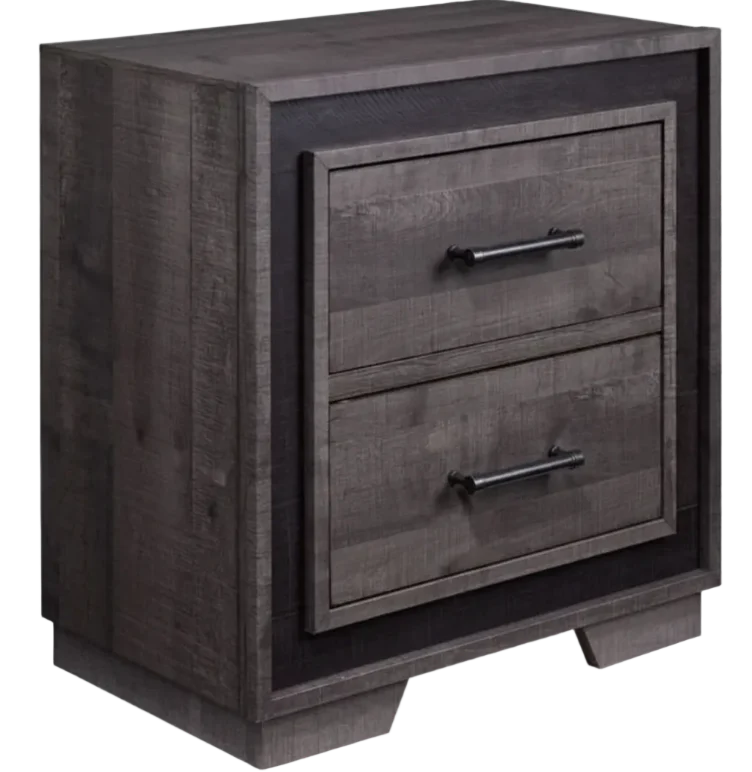 Gray Panel Bedroom Set with Dresser, Mirror & Nightstand