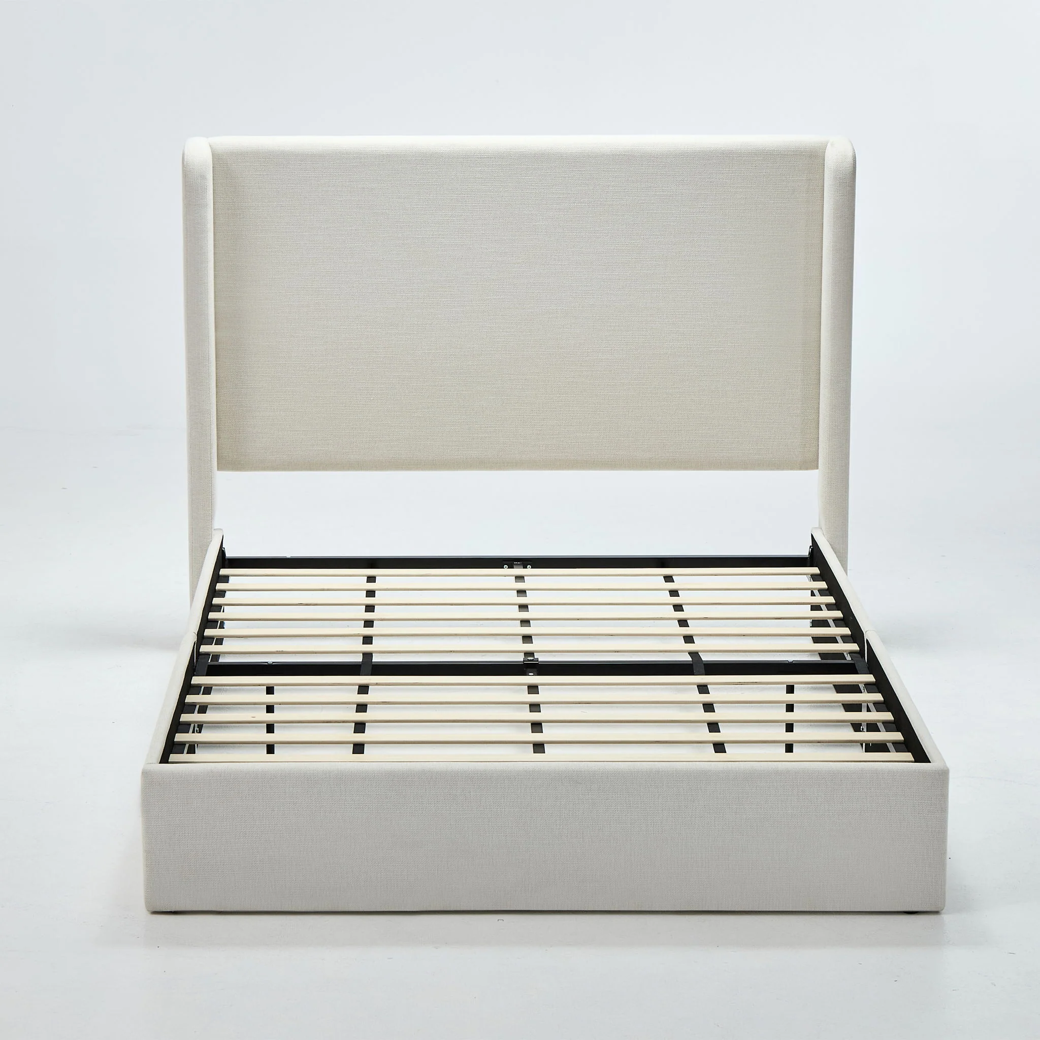 Carmen - Full Size Upholstered Wingback Bed - Ivory
