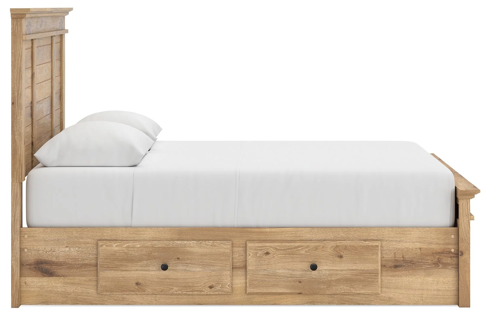 Makidern - Panel Storage Bed With 2 Under Bed Storage Units