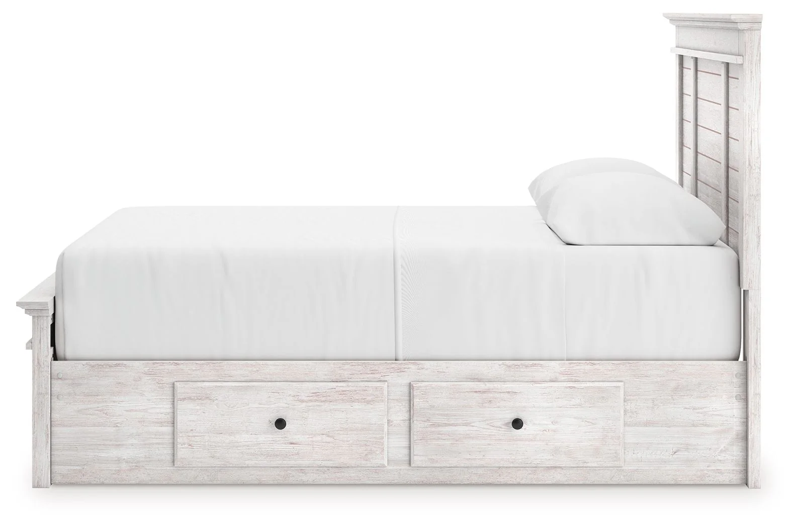 Makidern - Panel Storage Bed With 2 Under Bed Storage Units