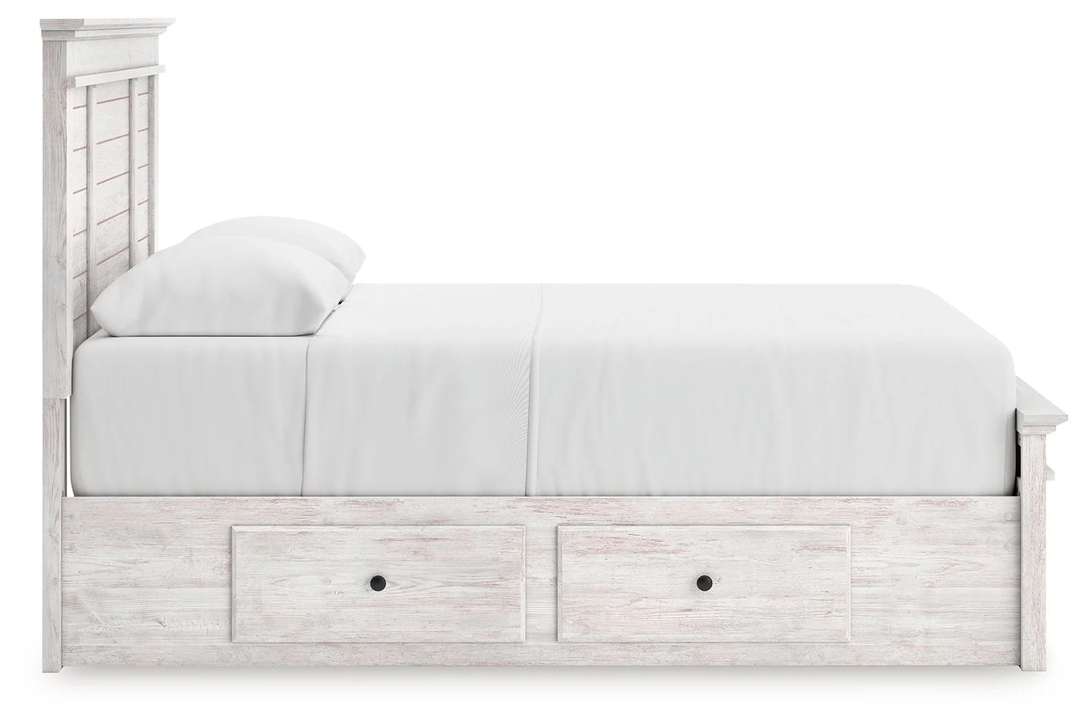 Makidern - Panel Storage Bed With 2 Under Bed Storage Units