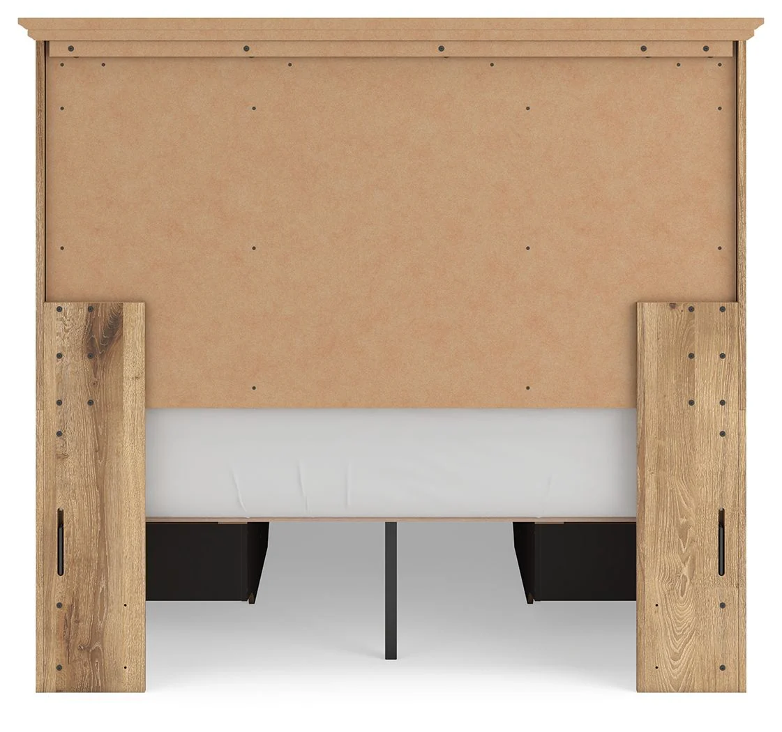 Makidern - Panel Storage Bed With 2 Under Bed Storage Units