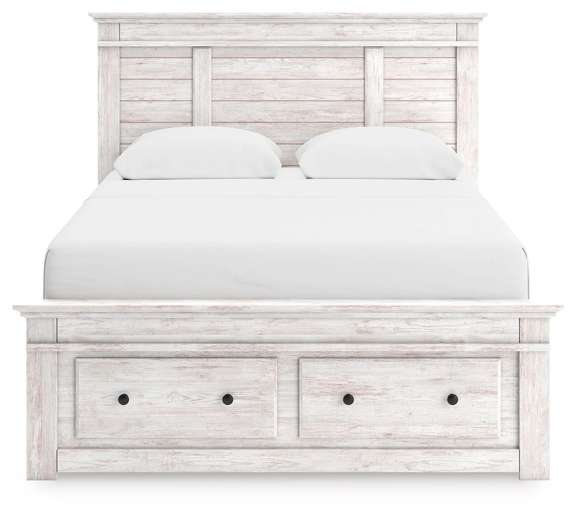 Makidern - Panel Storage Bed With Storage Footboard